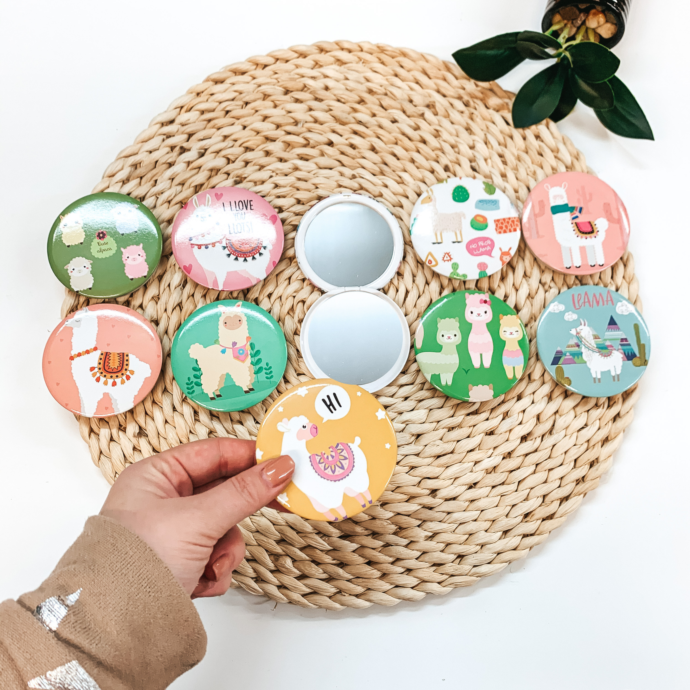 Buy 3 for $10 | Compact Mirrors in Assorted Llama Prints - Giddy Up Glamour Boutique