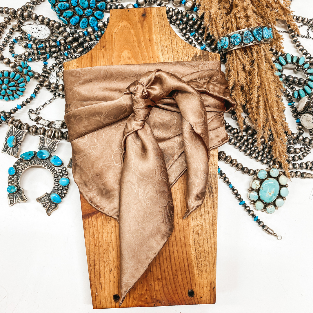 Jacquard Wild Rag in Rootbeer - Giddy Up Glamour Boutique