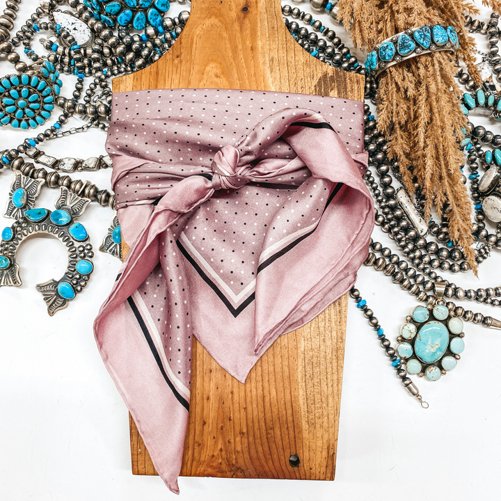 Cowboy Polka Dot Wild Rag in Mauve - Giddy Up Glamour Boutique