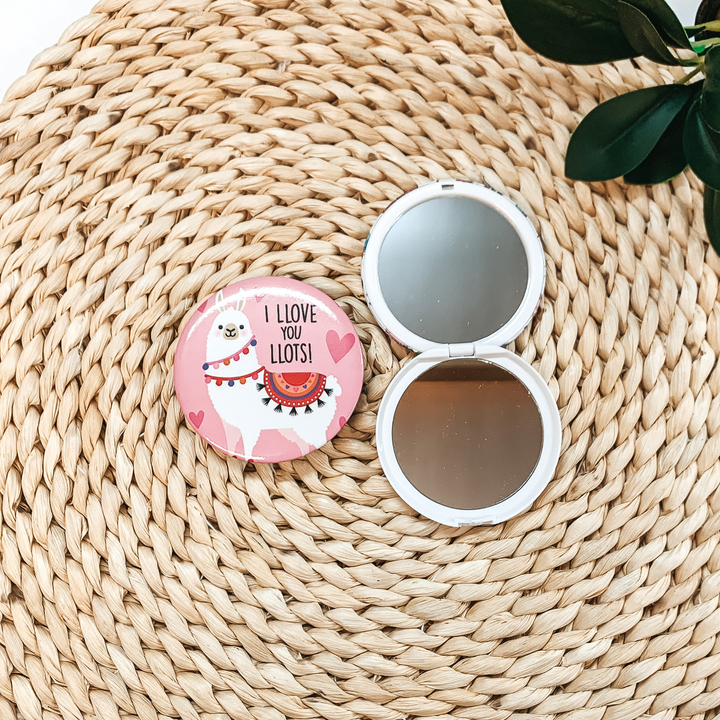 Buy 3 for $10 | Compact Mirrors in Assorted Llama Prints - Giddy Up Glamour Boutique