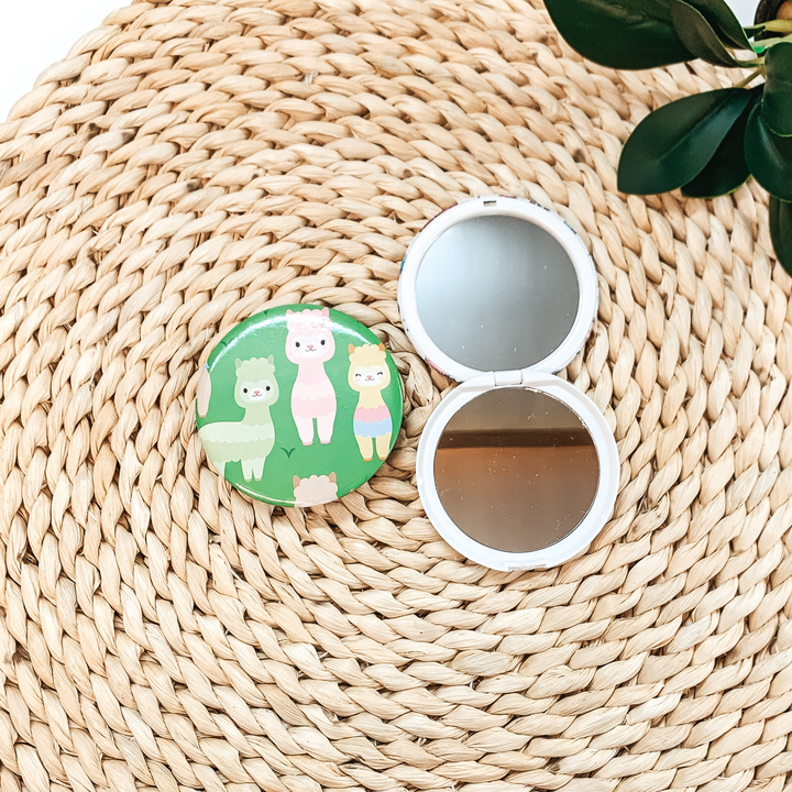 Buy 3 for $10 | Compact Mirrors in Assorted Llama Prints - Giddy Up Glamour Boutique