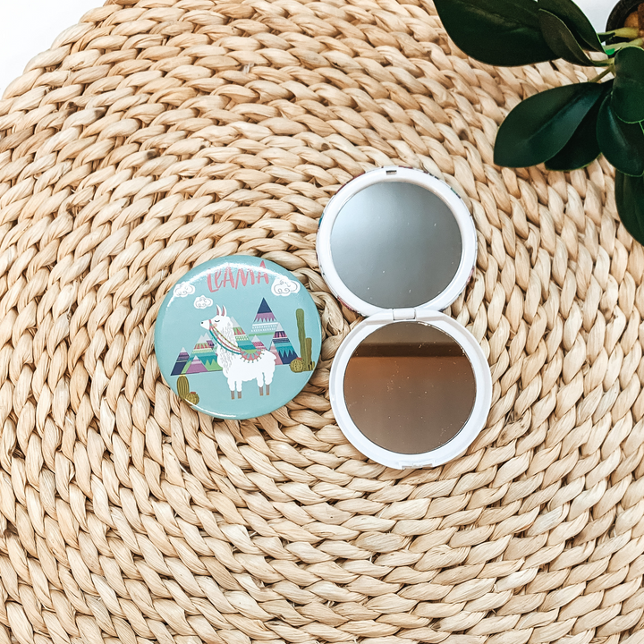 Buy 3 for $10 | Compact Mirrors in Assorted Llama Prints - Giddy Up Glamour Boutique