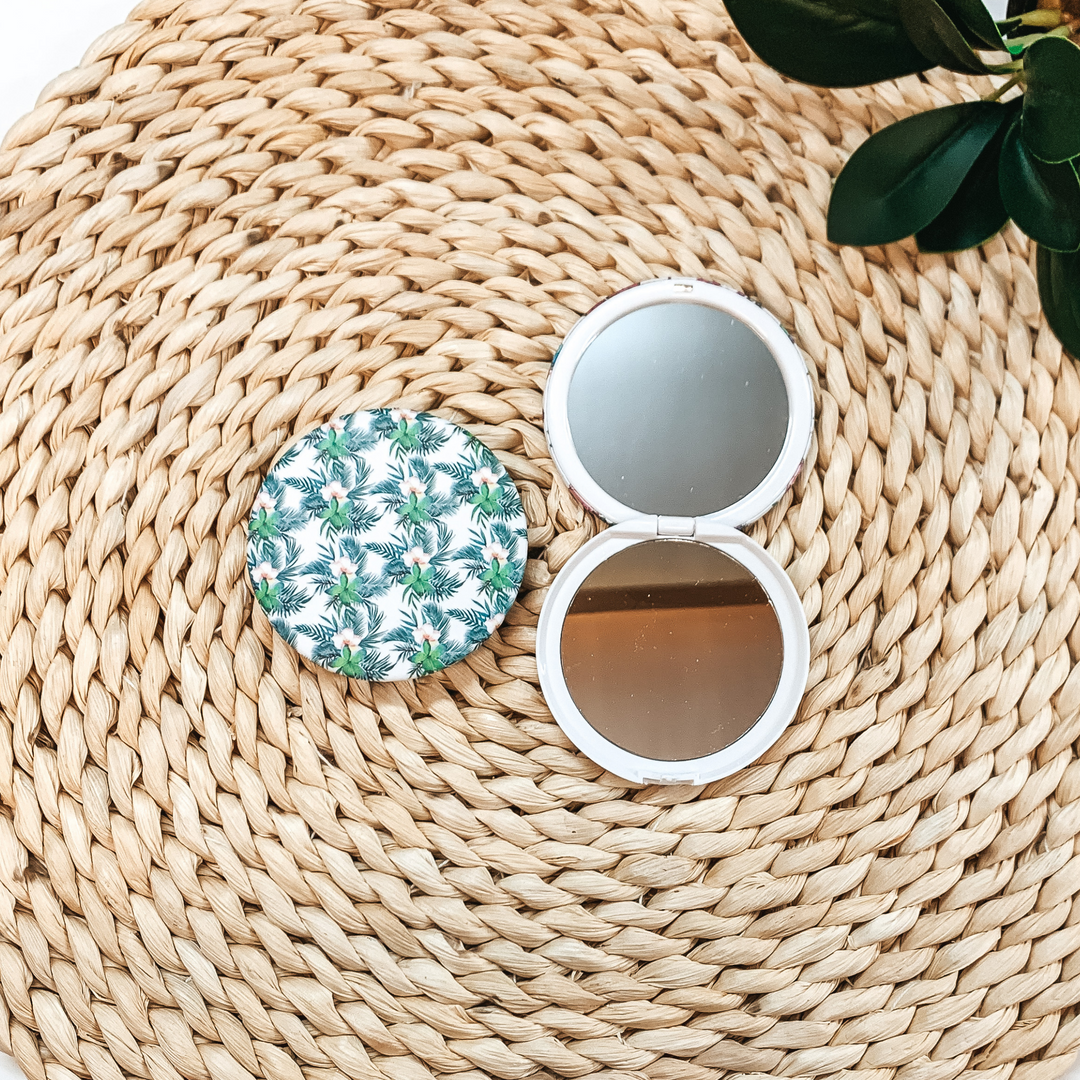 Buy 3 for $10 | Compact Mirrors in Assorted Tropical Prints - Giddy Up Glamour Boutique