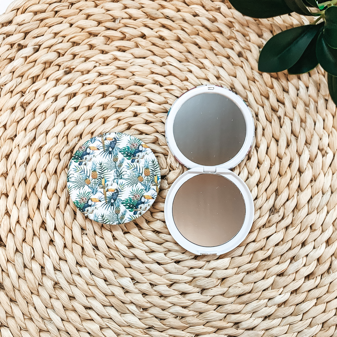 Buy 3 for $10 | Compact Mirrors in Assorted Tropical Prints - Giddy Up Glamour Boutique