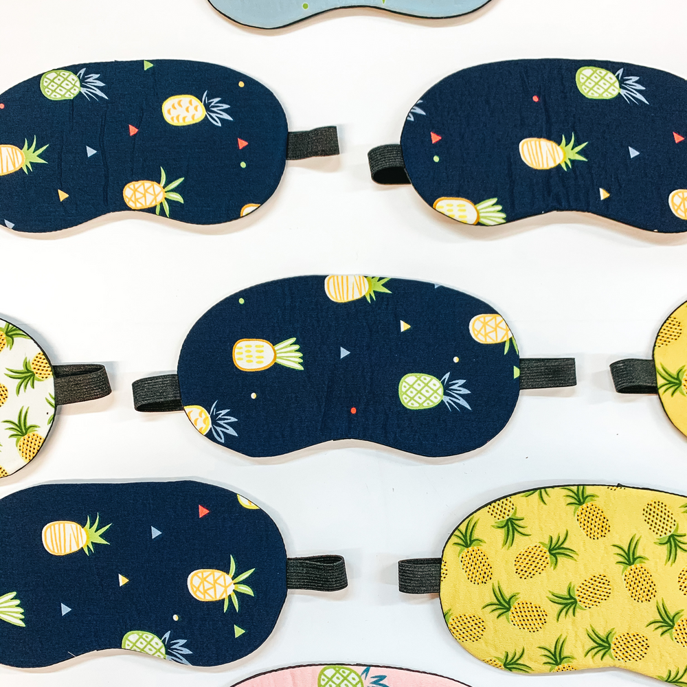 Buy 3 for $10 | Sleep Eye Covers in Assorted Pineapple Prints - Giddy Up Glamour Boutique