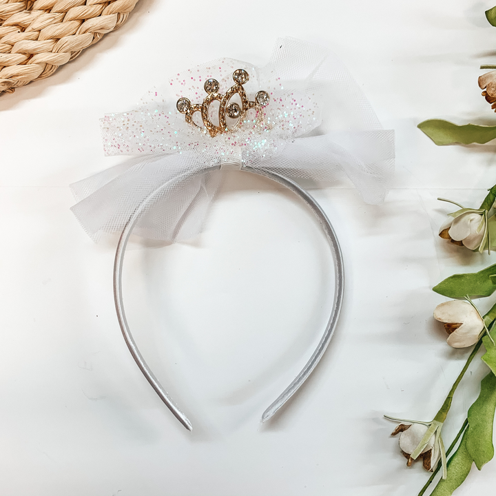 Buy 3 for $10 |  Glitter Headband with Bow and Crown - Giddy Up Glamour Boutique