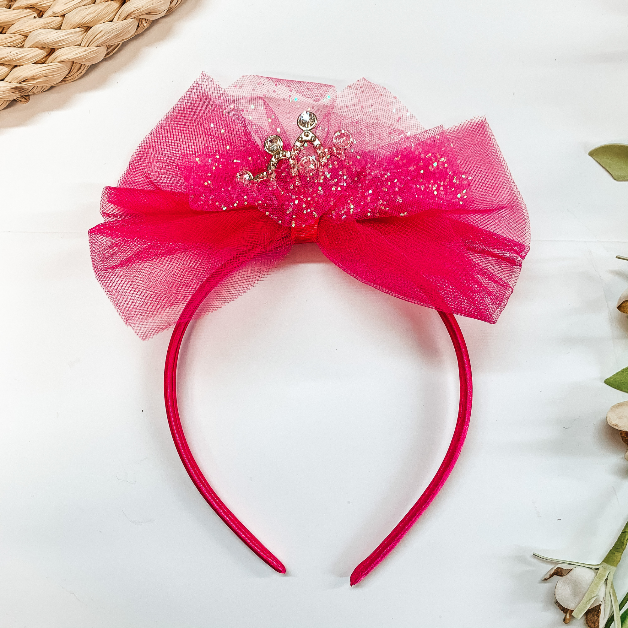 Buy 3 for $10 |  Glitter Headband with Bow and Crown - Giddy Up Glamour Boutique