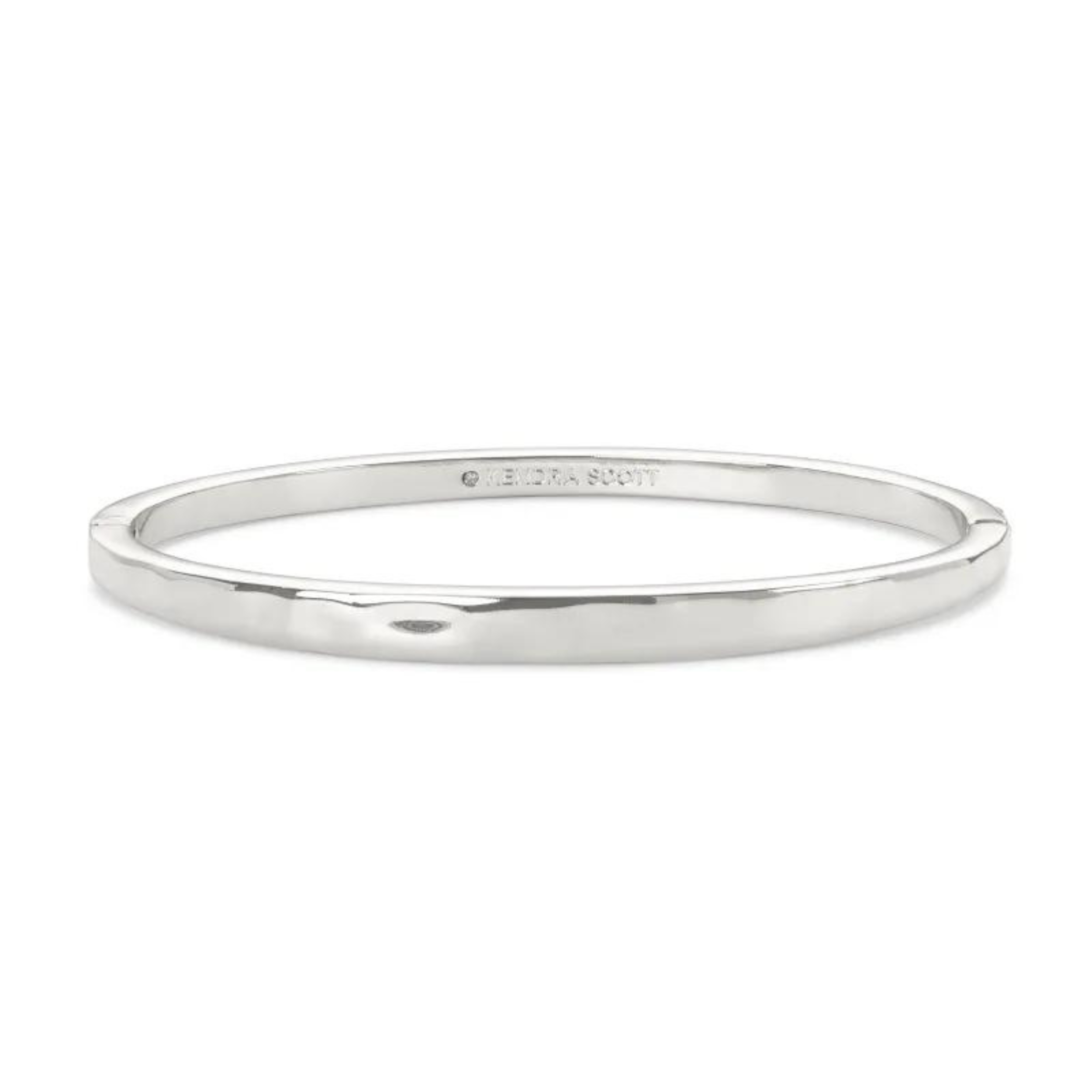 Silver bangle bracelet, pictured on a white background.