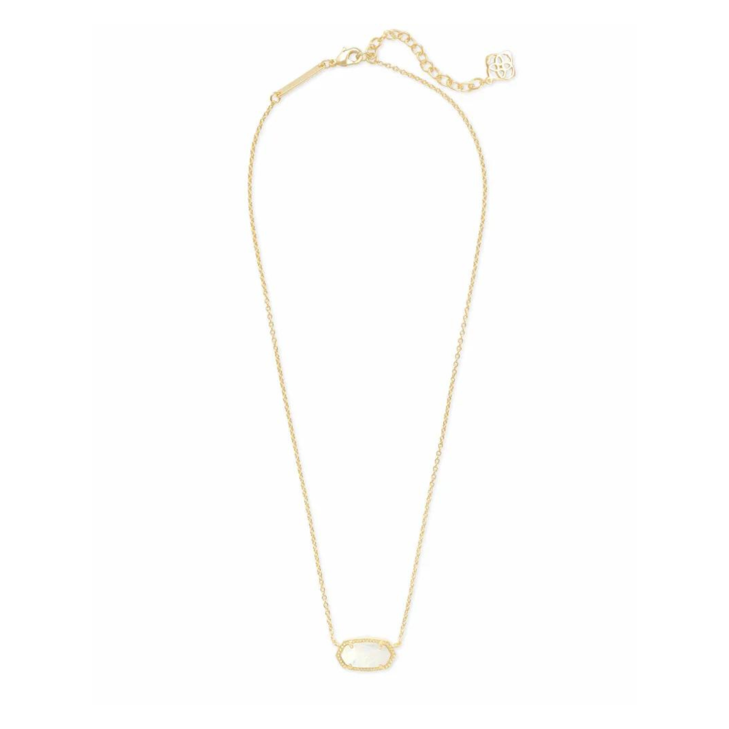 Kendra Scott | Elisa Gold Pendant Necklace in White Kyocera Opal - Giddy Up Glamour Boutique