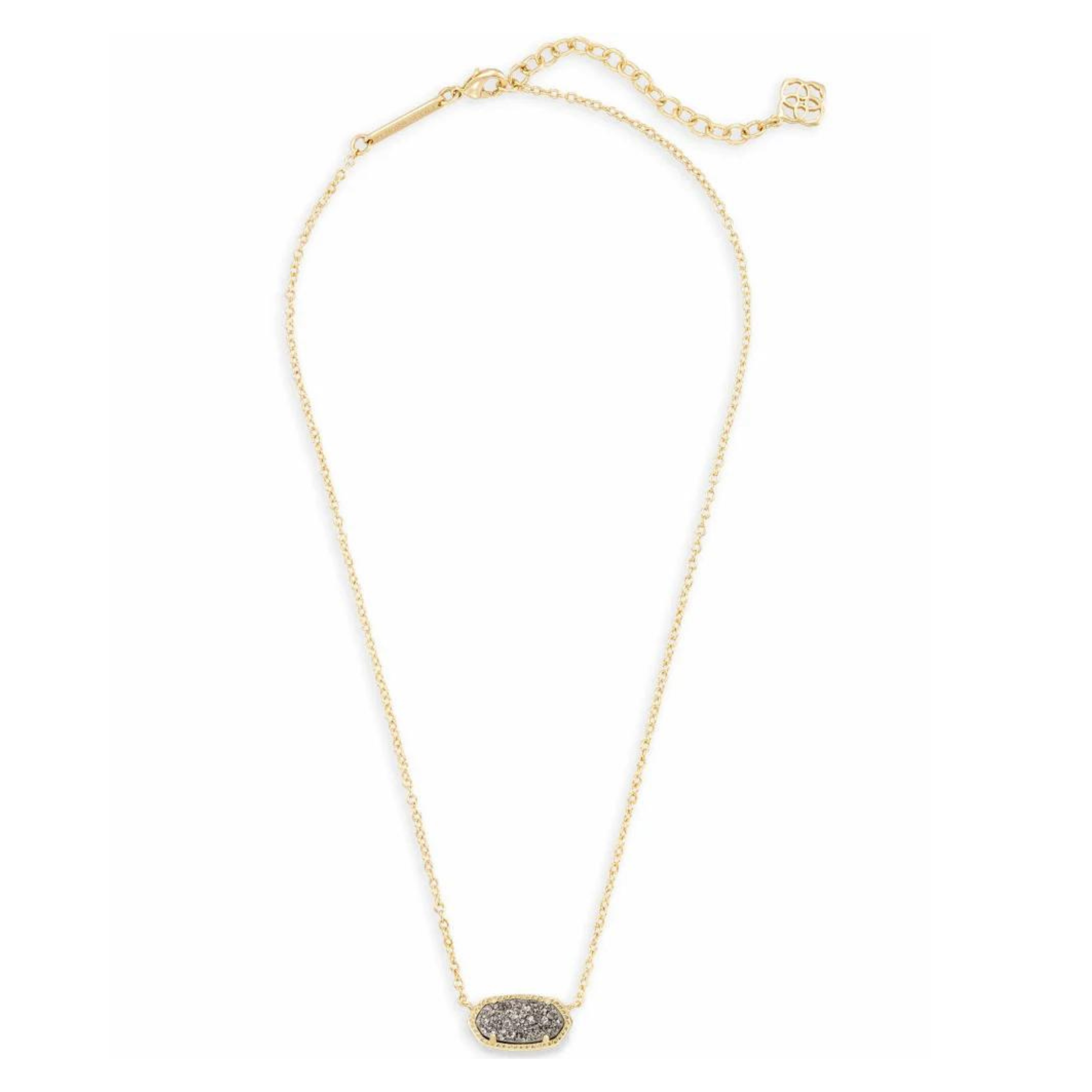 Kendra Scott | Elisa Gold Pendant Necklace in Platinum Drusy - Giddy Up Glamour Boutique