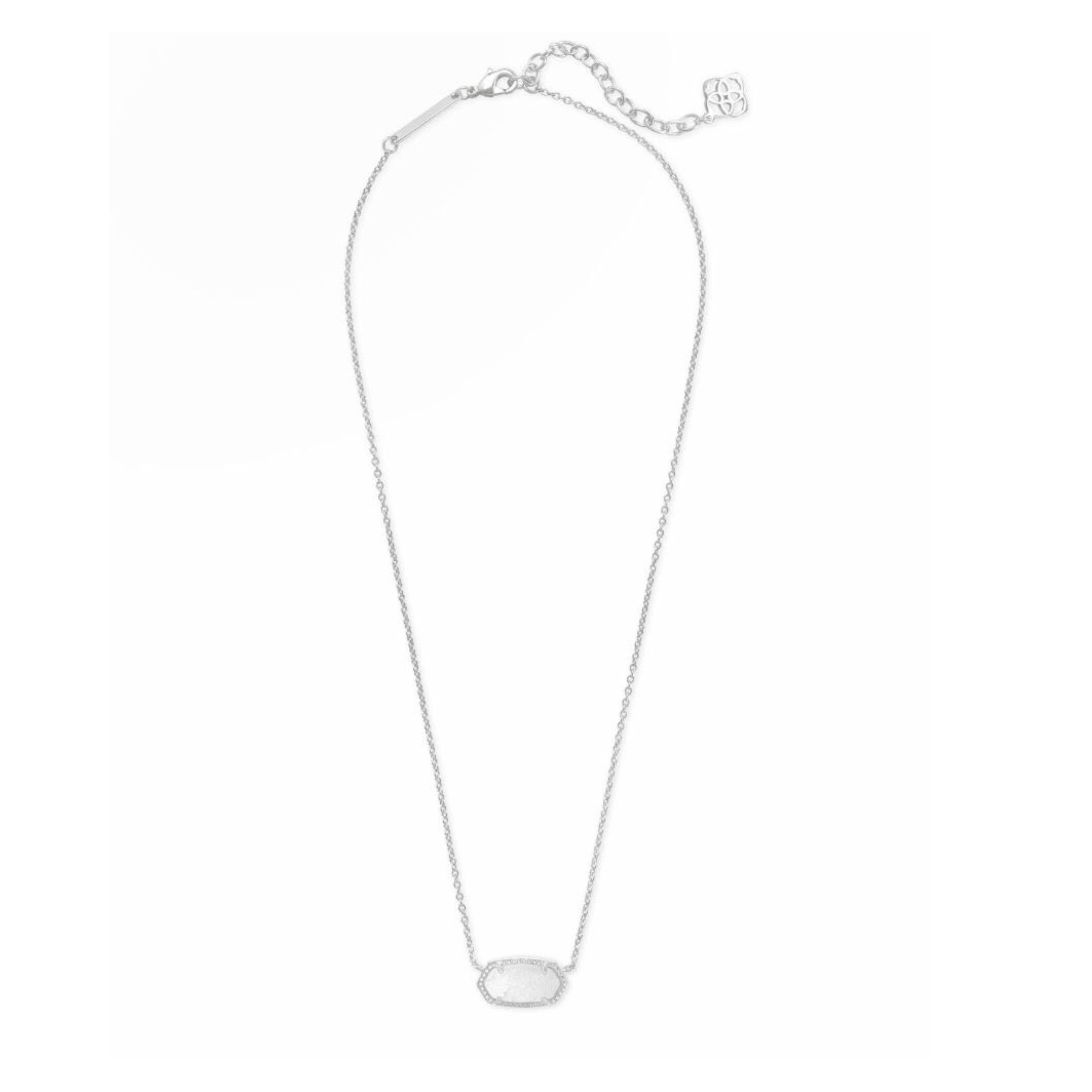 Kendra Scott | Elisa Silver Pendant Necklace in White Kyocera Opal - Giddy Up Glamour Boutique