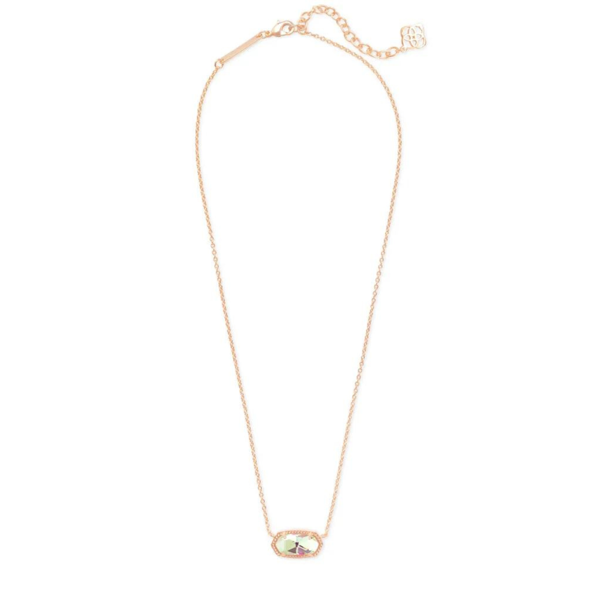 Kendra Scott | Elisa Rose Gold Pendant Necklace in Dichroic Glass - Giddy Up Glamour Boutique