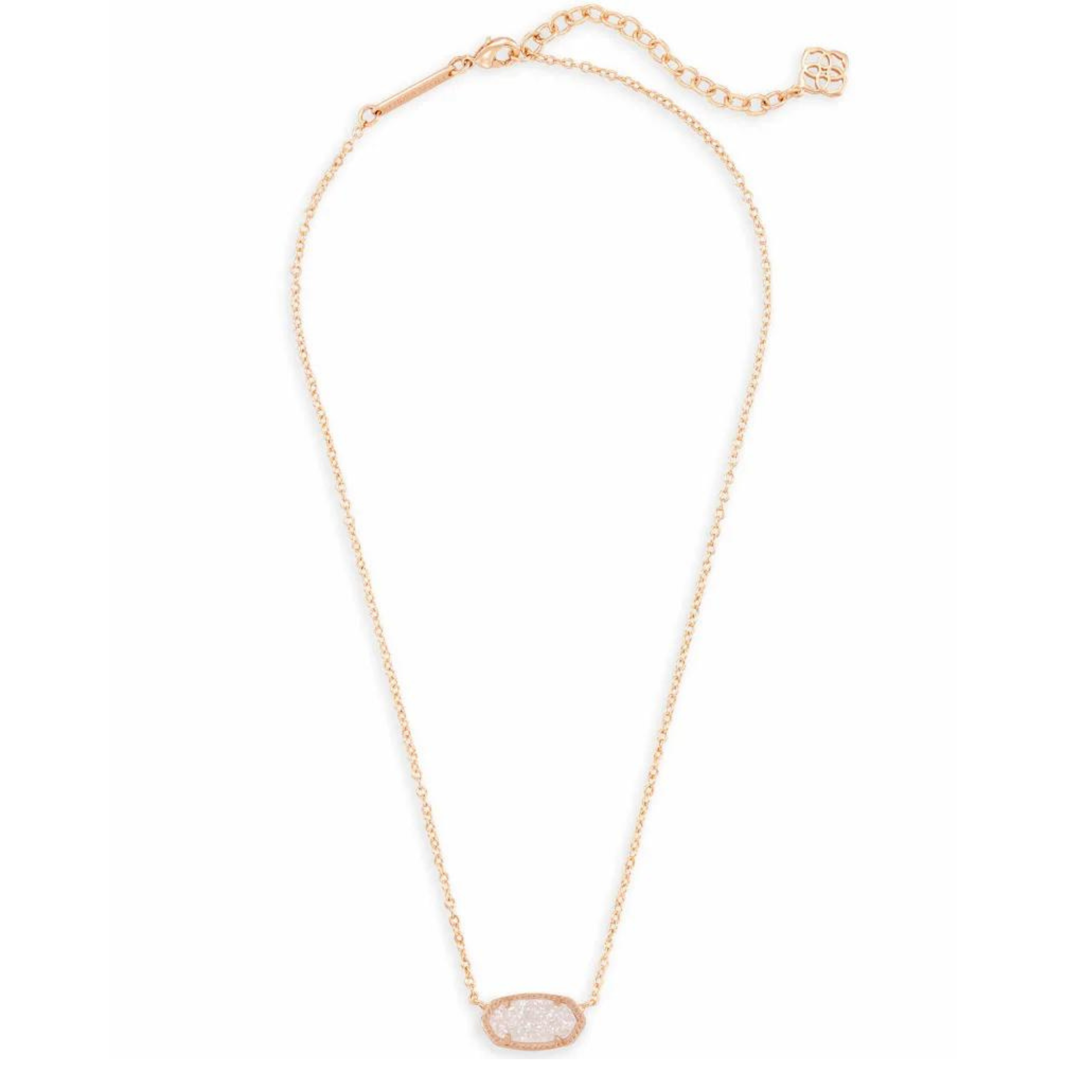 Kendra Scott | Elisa Rose Gold Pendant Necklace in Iridescent Drusy - Giddy Up Glamour Boutique