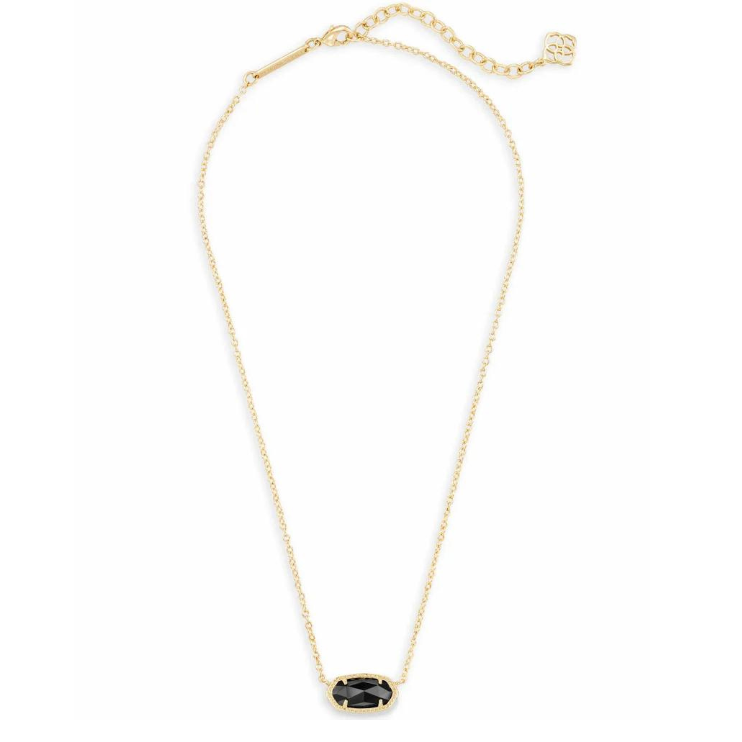 Kendra Scott | Elisa Gold Pendant Necklace in Black Opaque Glass - Giddy Up Glamour Boutique