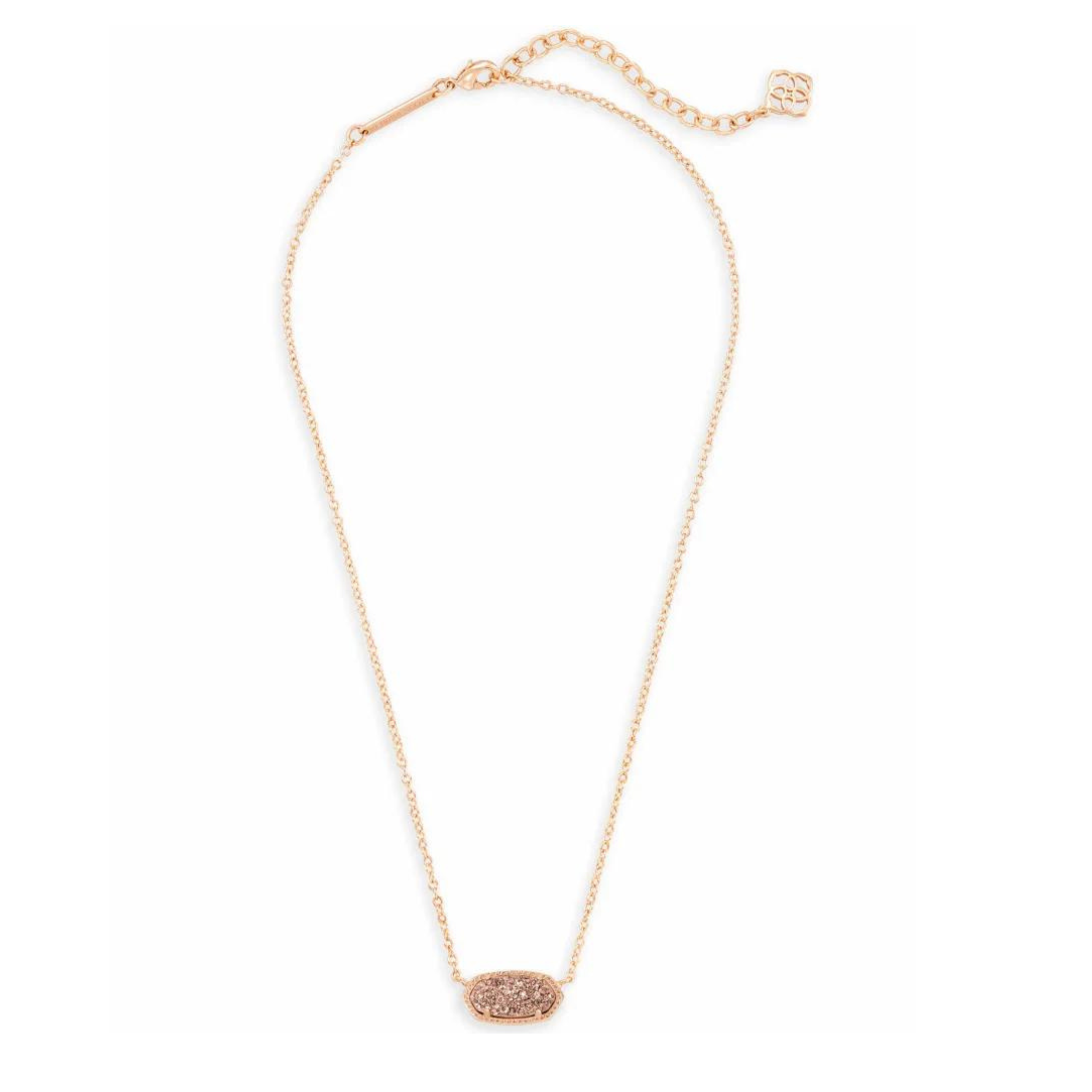 Kendra Scott | Elisa Rose Gold Pendant Necklace in Rose Gold Drusy - Giddy Up Glamour Boutique