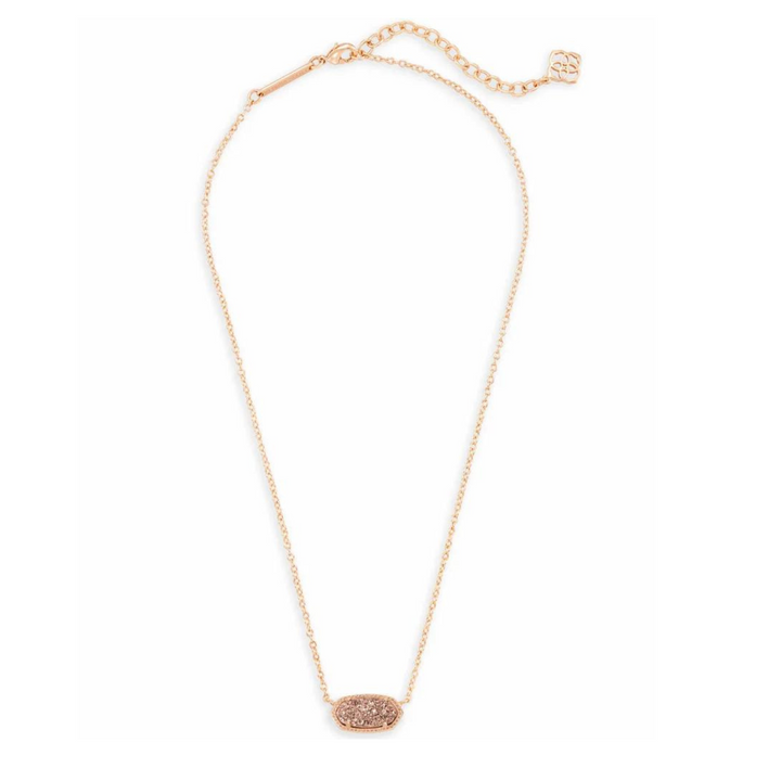 Kendra Scott | Elisa Rose Gold Pendant Necklace in Rose Gold Drusy - Giddy Up Glamour Boutique