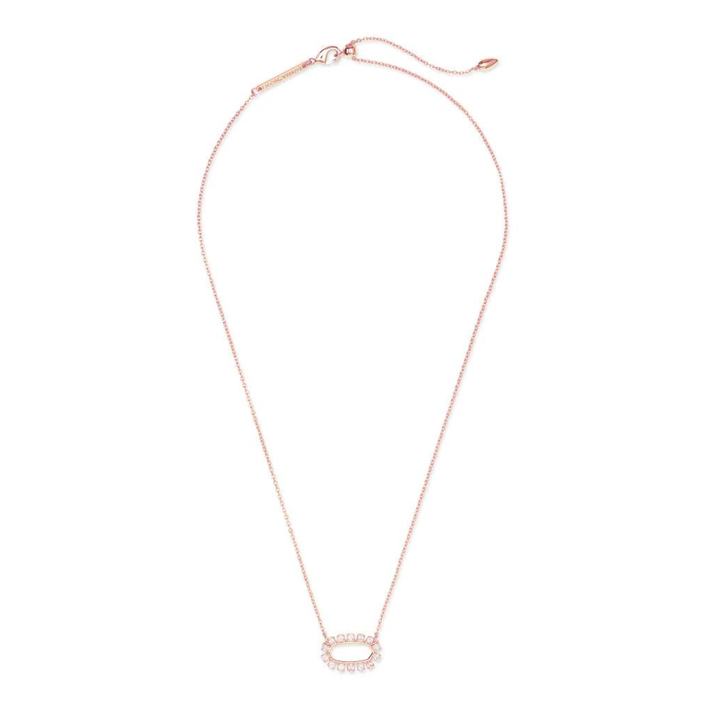Kendra Scott | Elisa Open Frame Crystal Pendant Necklace in Rose Gold - Giddy Up Glamour Boutique