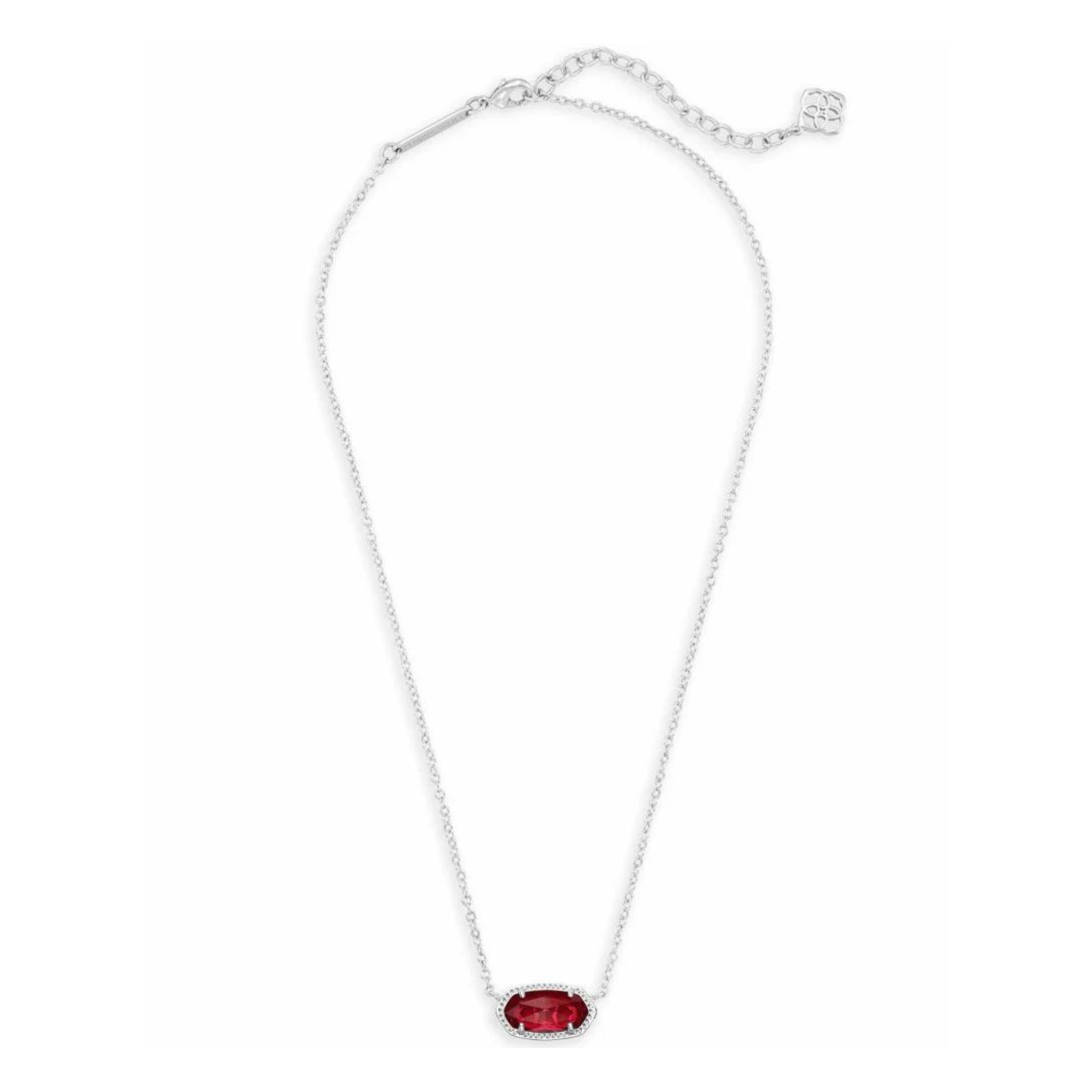 Kendra Scott | Elisa Silver Pendant Necklace in Clear Berry - Giddy Up Glamour Boutique