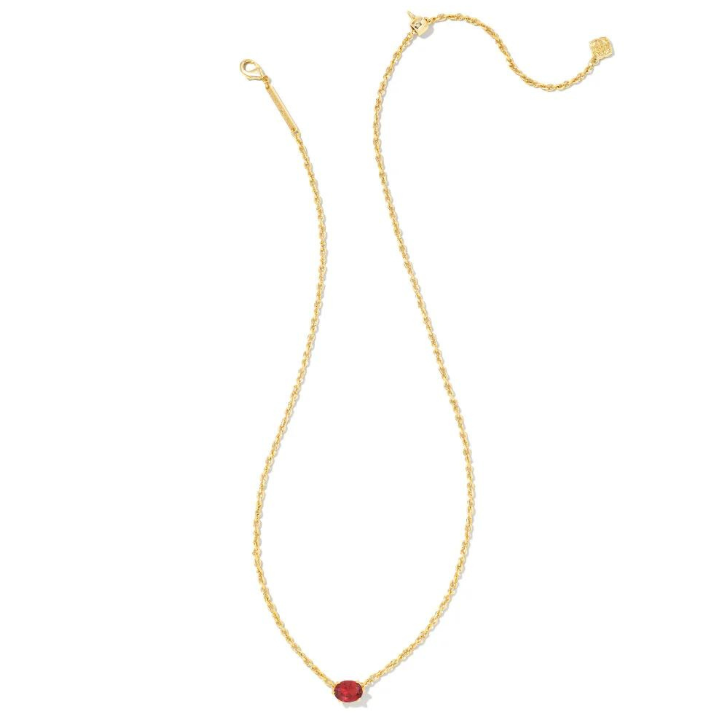 Kendra Scott | Cailin Gold Pendant Necklace in Burgundy Crystal - Giddy Up Glamour Boutique