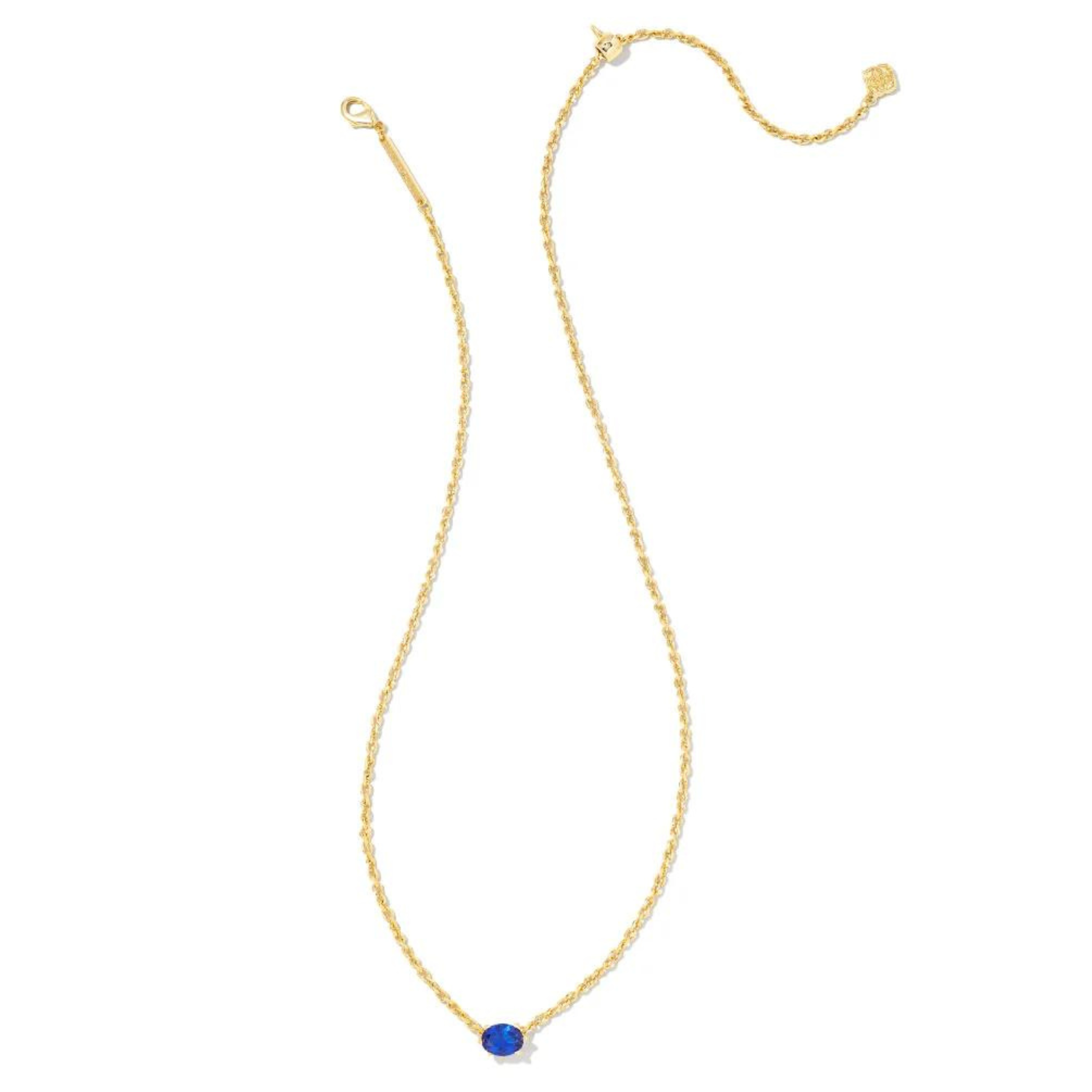 Kendra Scott | Cailin Gold Pendant Necklace in Blue Crystal - Giddy Up Glamour Boutique