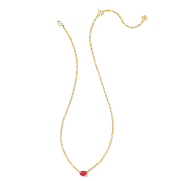 Kendra Scott | Cailin Gold Pendant Necklace in Red Crystal