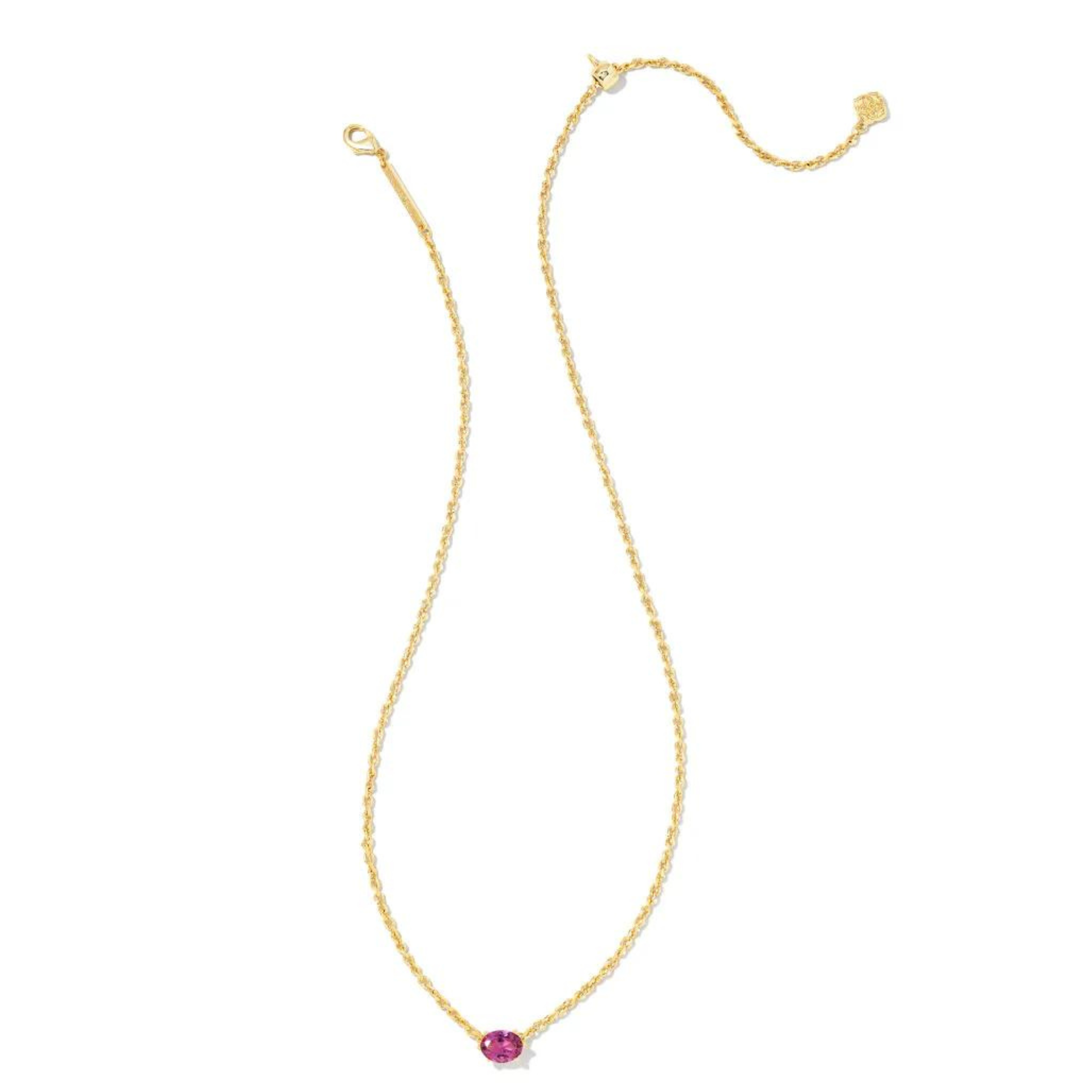 Kendra Scott | Cailin Gold Pendant Necklace in Purple Crystal - Giddy Up Glamour Boutique