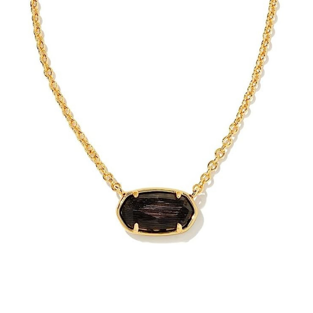 Kendra Scott | Grayson Gold Pendant Necklace in Black Cats Eye - Giddy Up Glamour Boutique