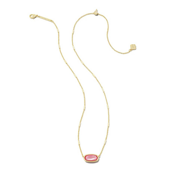 Kendra Scott | Framed Elisa Gold Short Pendant Necklace in Peony Mother-of-Pearl