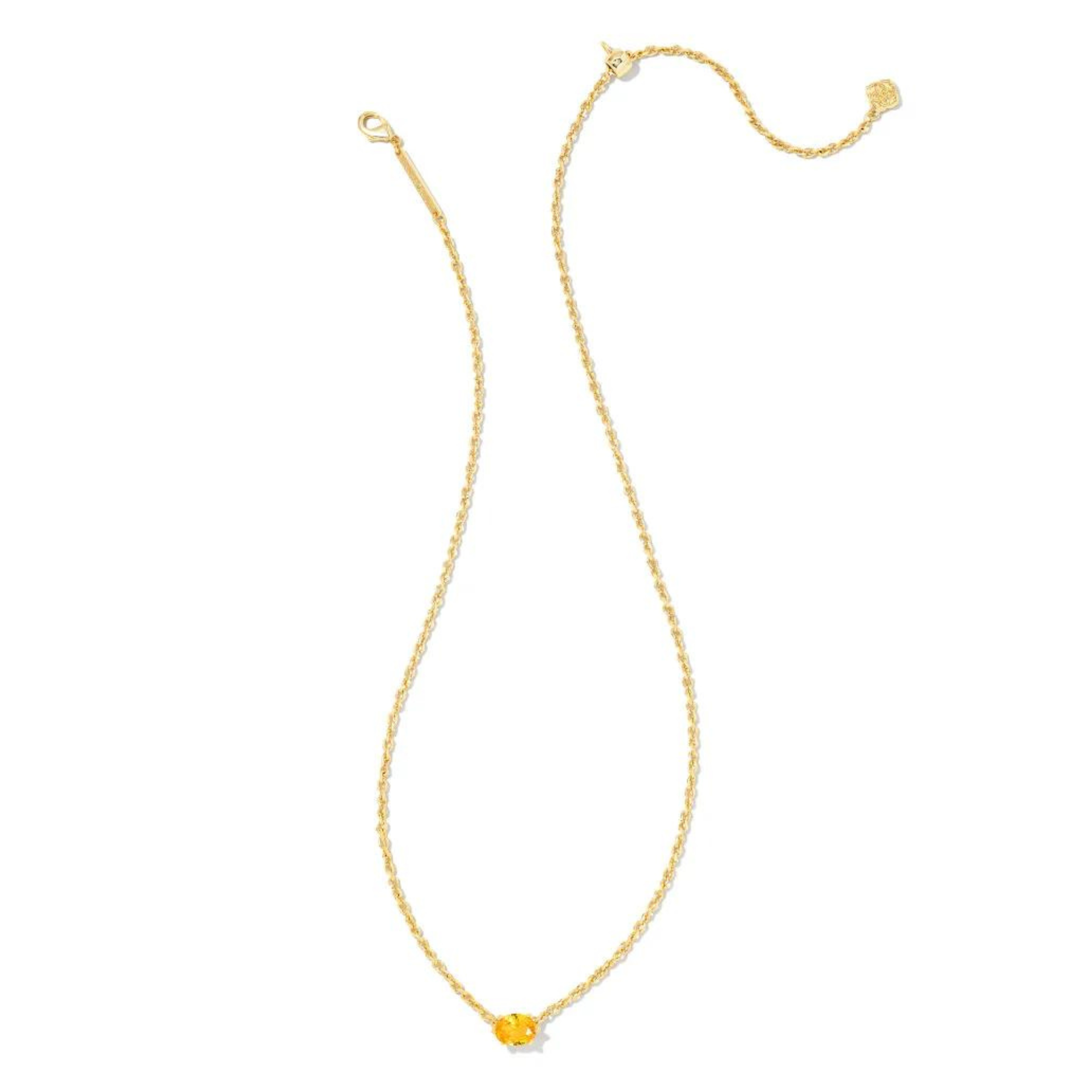Kendra Scott | Cailin Gold Pendant Necklace in Golden Yellow Crystal - Giddy Up Glamour Boutique