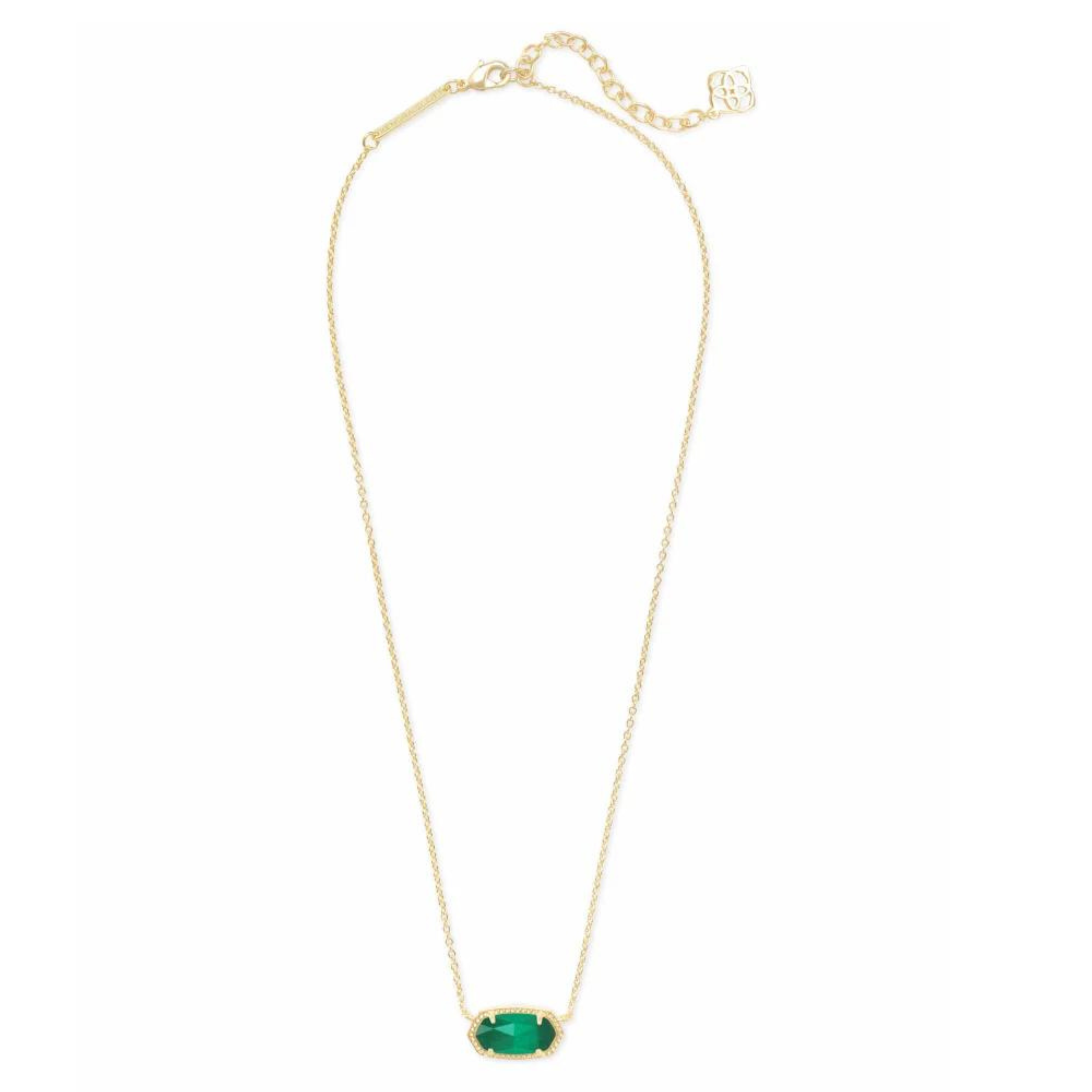 Kendra Scott |  Elisa Gold Pendant Necklace in Emerald Cat's Eye - Giddy Up Glamour Boutique