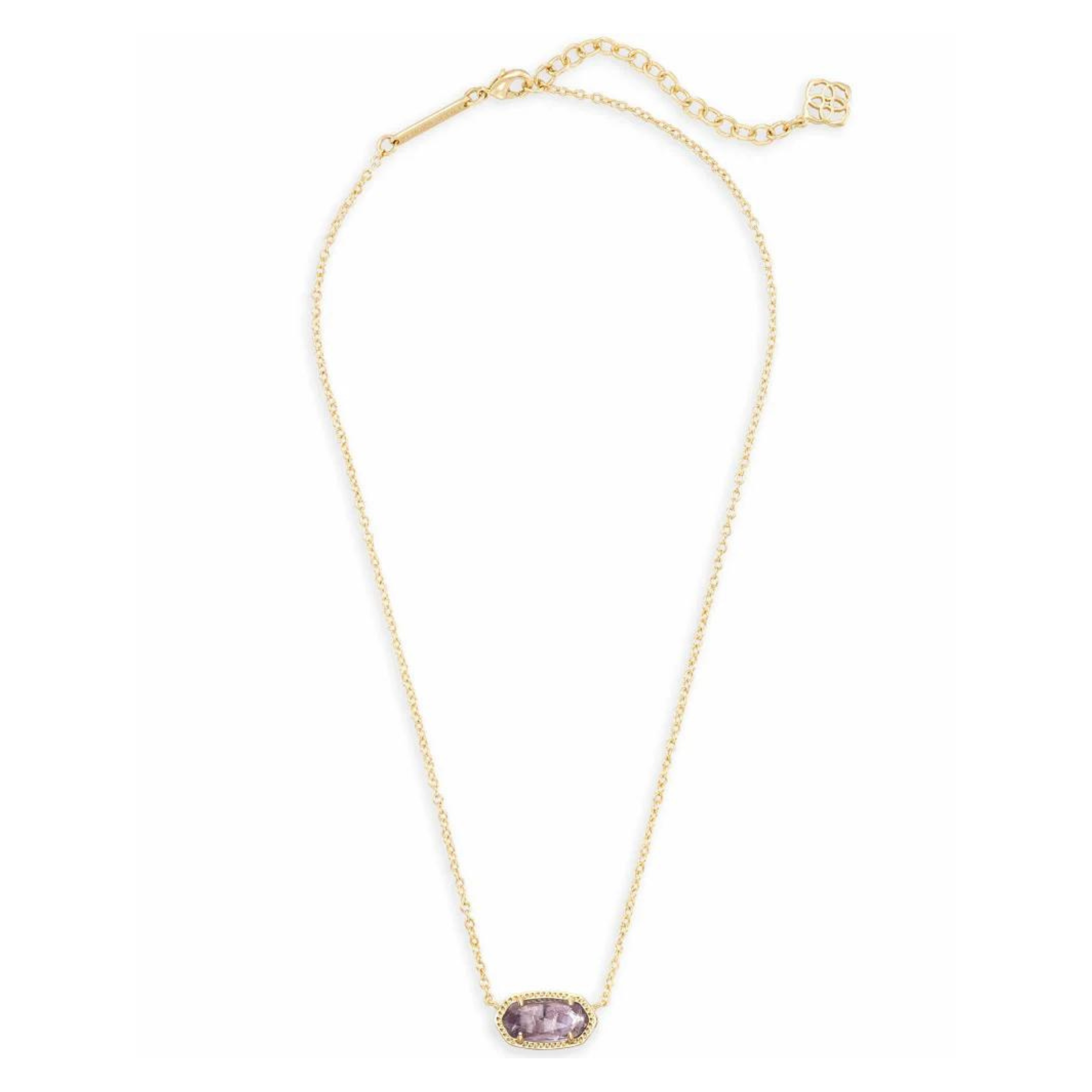 Kendra Scott | Elisa Gold Short Pendant Necklace In Purple Amethyst - Giddy Up Glamour Boutique