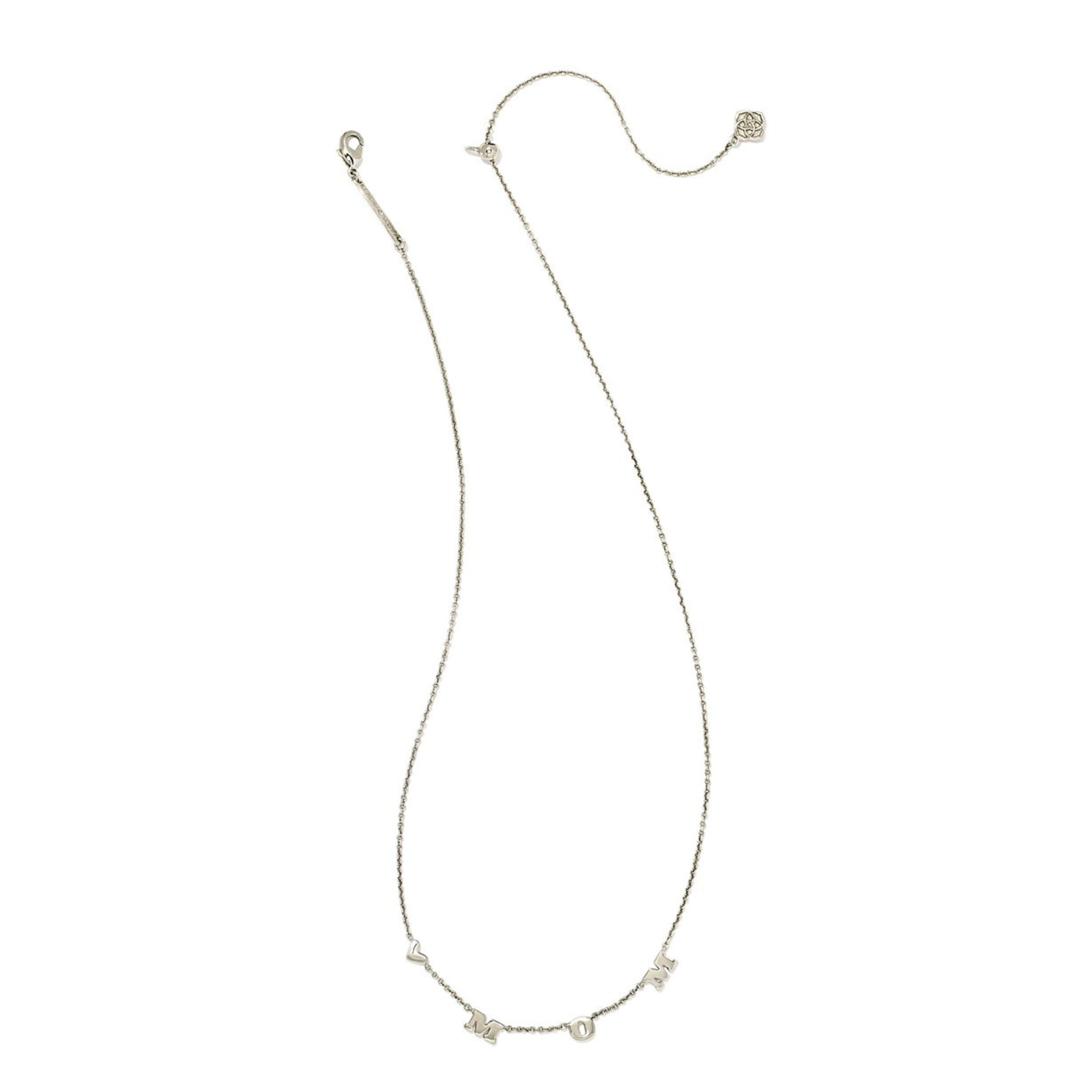 Kendra Scott | Kendra Scott Mom Pendant Strand Necklace in Silver - Giddy Up Glamour Boutique