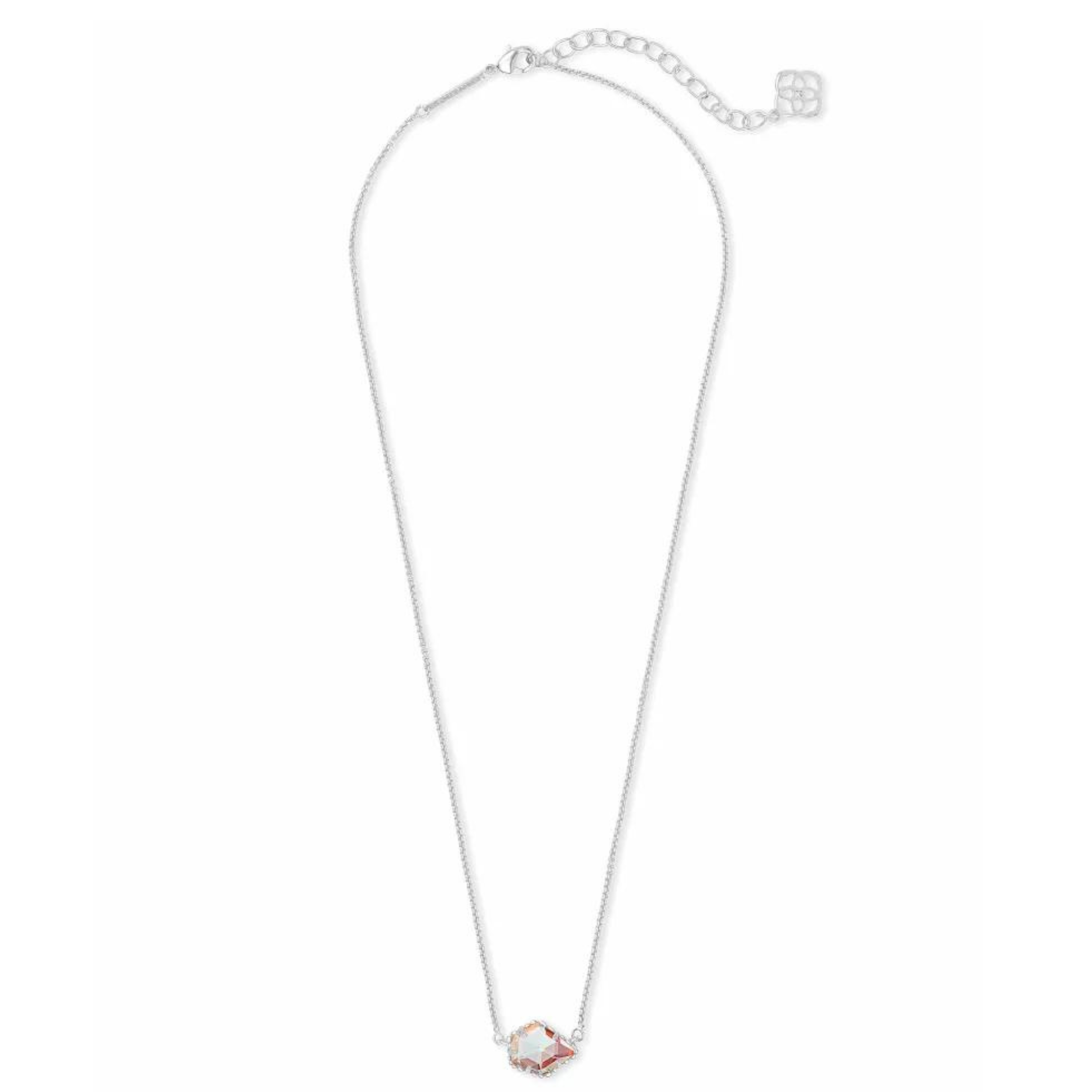 Kendra Scott | Tess Silver Pendant Necklace in Dichroic Glass - Giddy Up Glamour Boutique