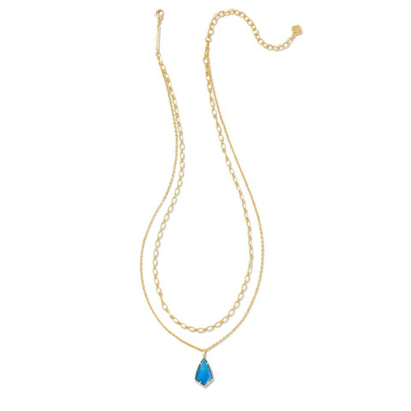 Kendra Scott | Camry Gold Multi Strand Necklace in Dark Blue Mother-of-Pearl