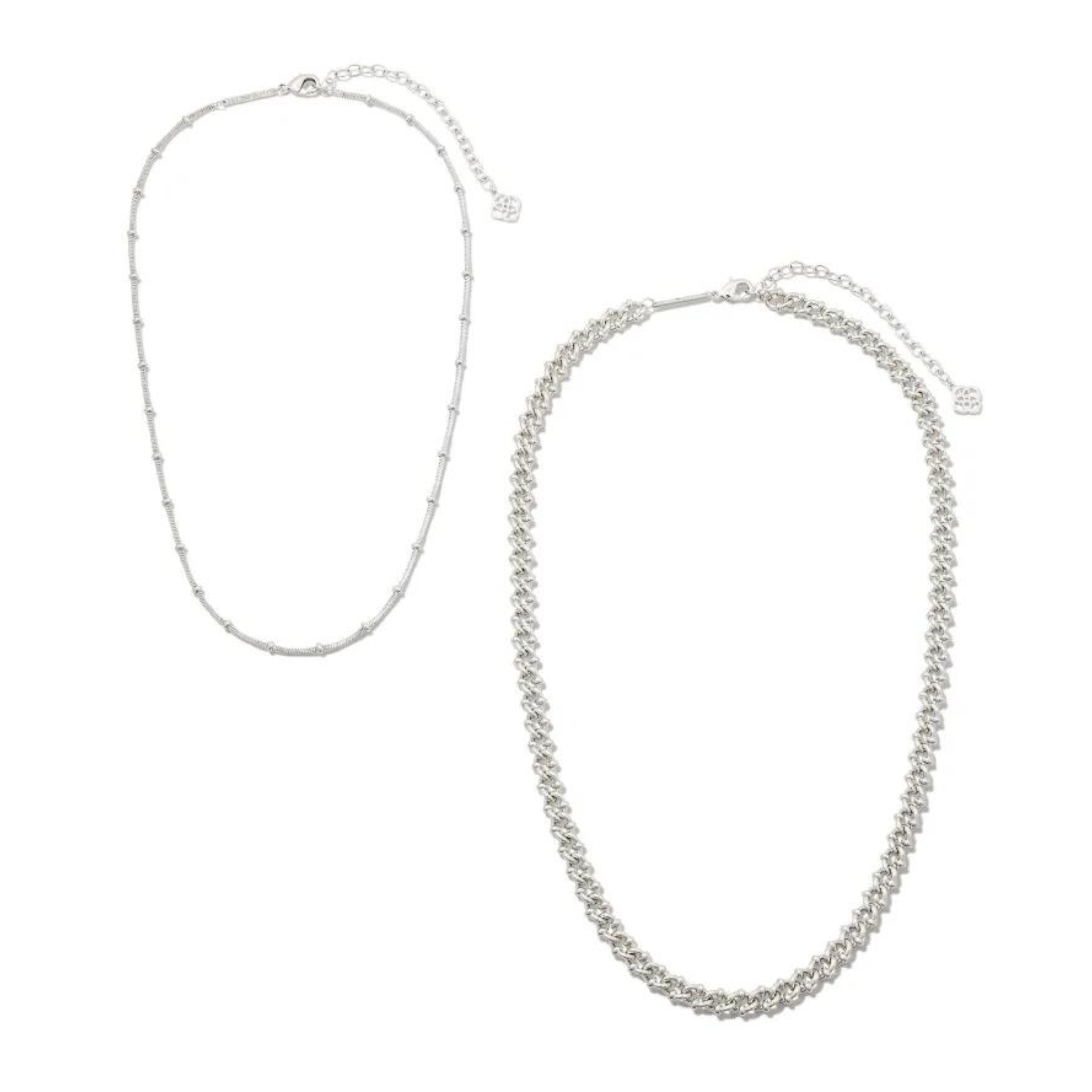 Kendra Scott | Lonnie Set of 2 Chain Necklaces in Silver - Giddy Up Glamour Boutique