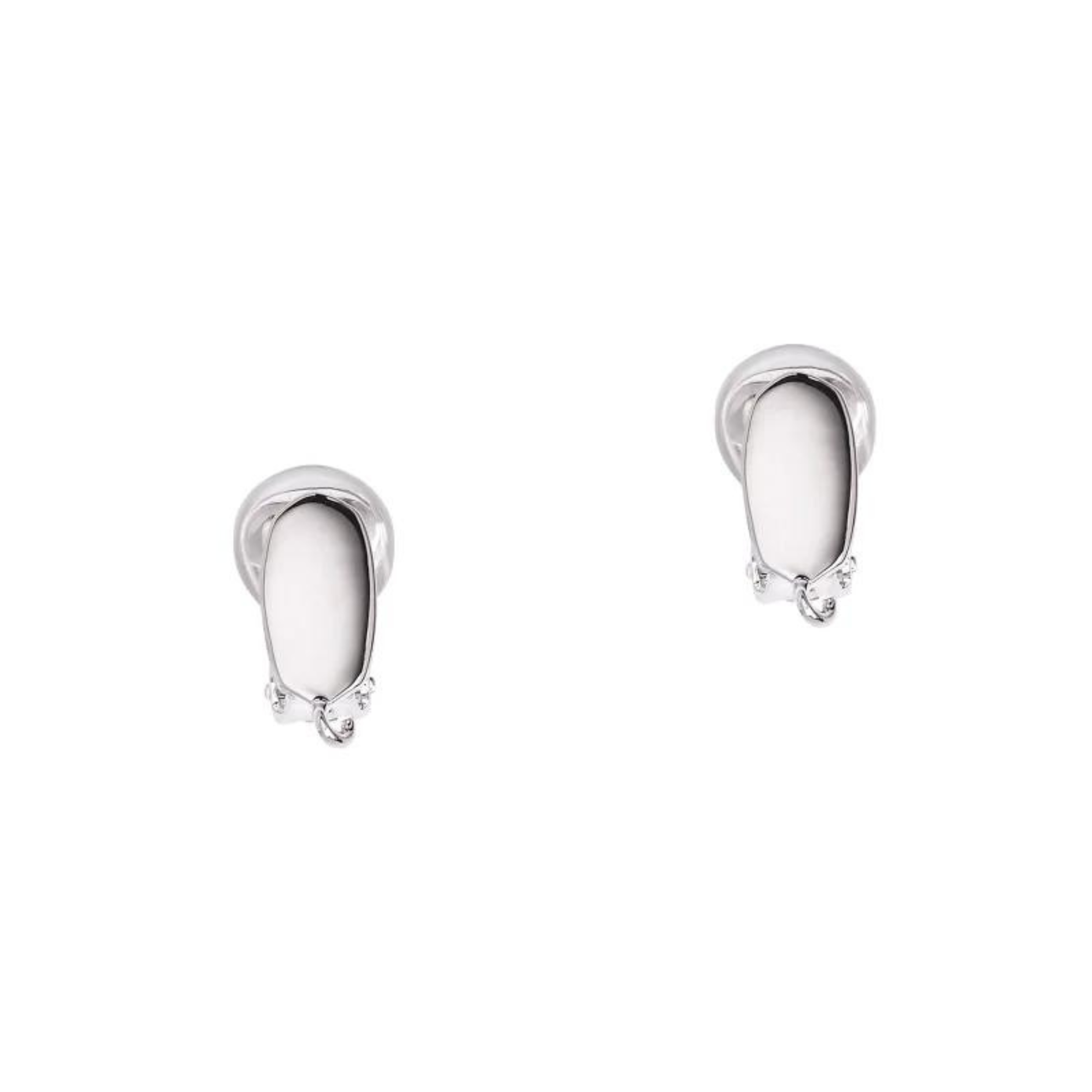 Silver clip on earring converter.