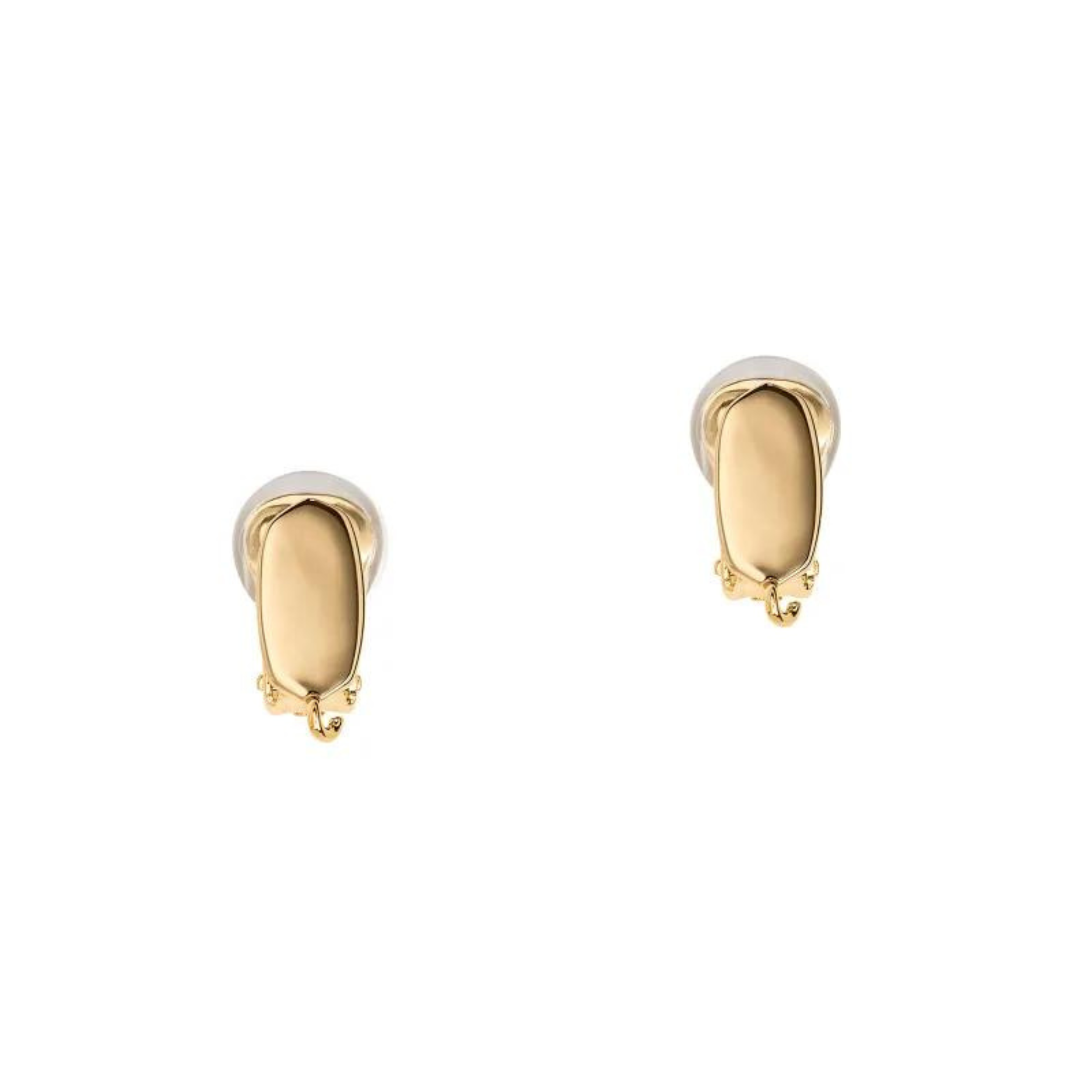 Gold clip on earring converter.