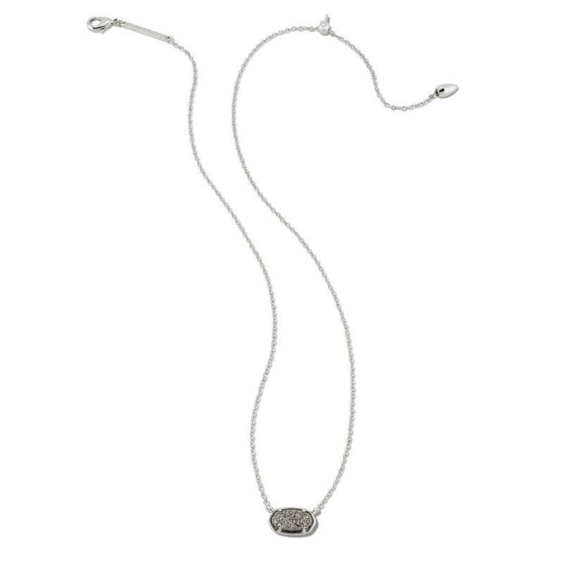 Kendra Scott | Grayson Silver Pendant Necklace in Platinum Drusy - Giddy Up Glamour Boutique