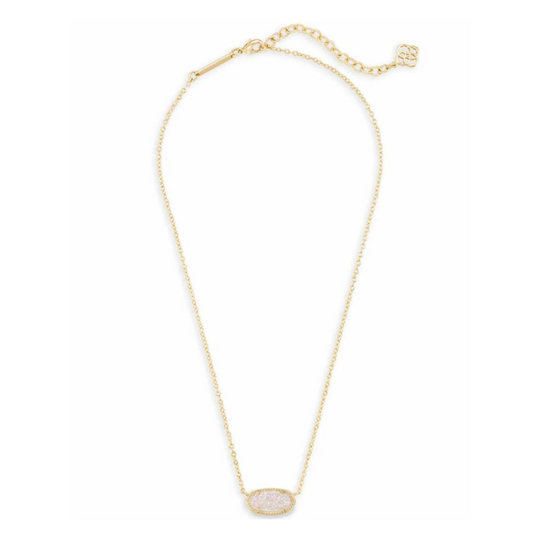 Kendra Scott | Elisa Gold Pendant Necklace in Iridescent Drusy