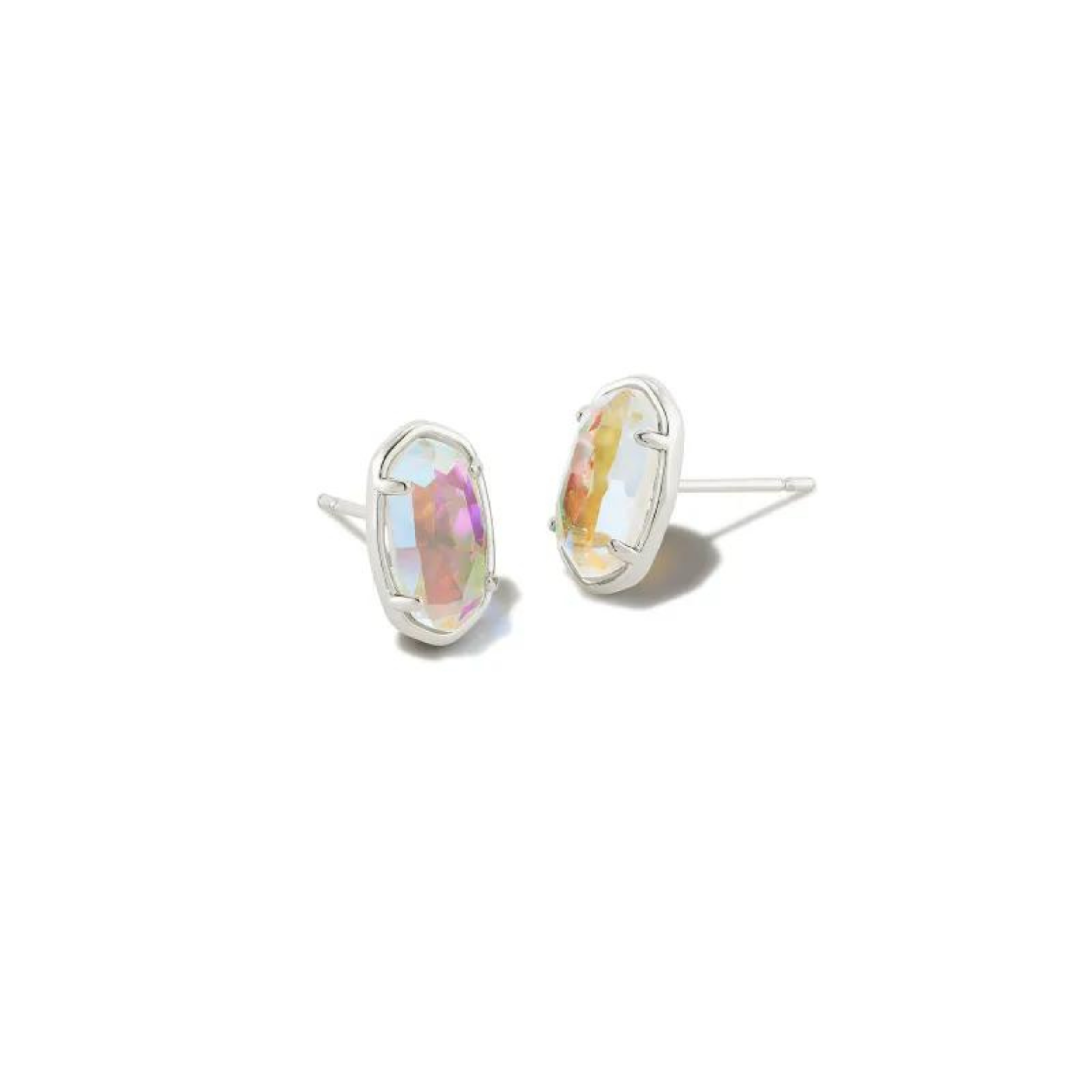 Kendra Scott | Grayson Silver Stud Earrings in Dichroic Glass - Giddy Up Glamour Boutique