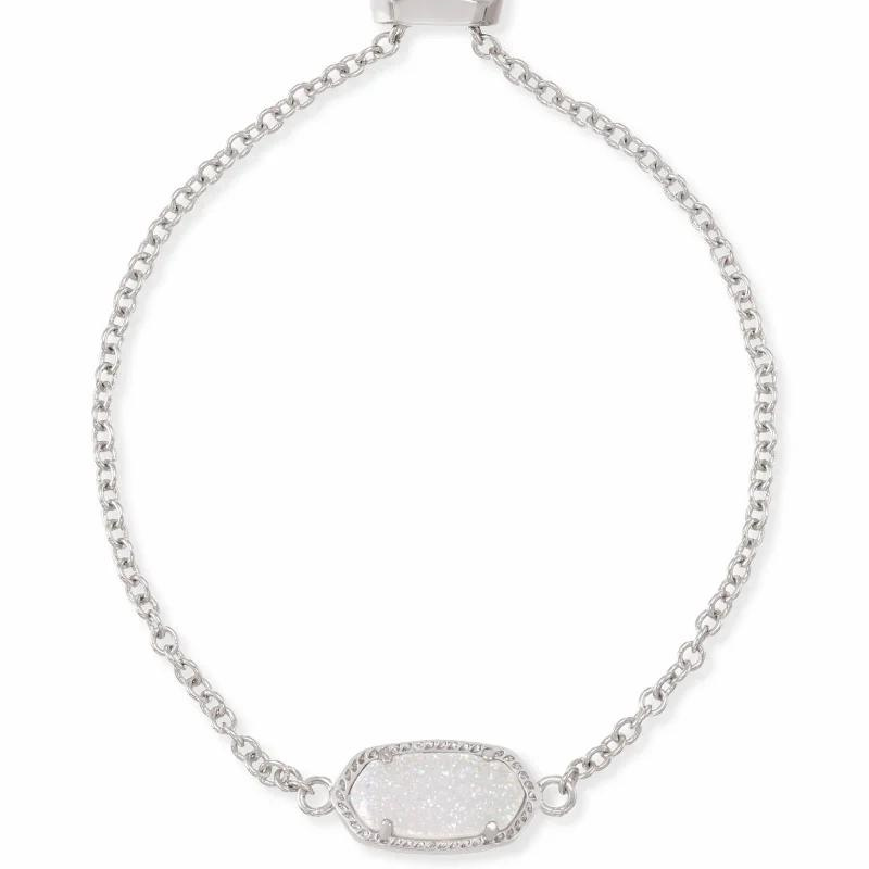 Kendra Scott | Elaina Silver Adjustable Chain Bracelet in Iridescent Drusy - Giddy Up Glamour Boutique