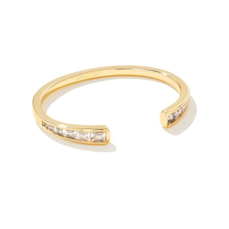 Kendra Scott | Parker Gold Cuff Bracelet in White Crystal - Giddy Up Glamour Boutique