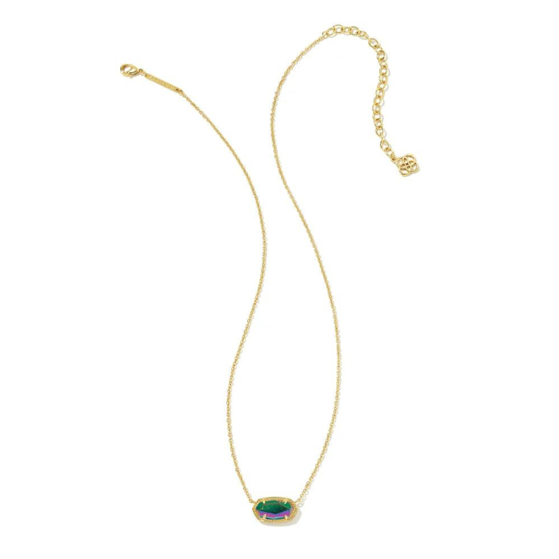 Kendra Scott | Elisa Gold Pendant Necklace in Iridescent Blue Goldstone - Giddy Up Glamour Boutique