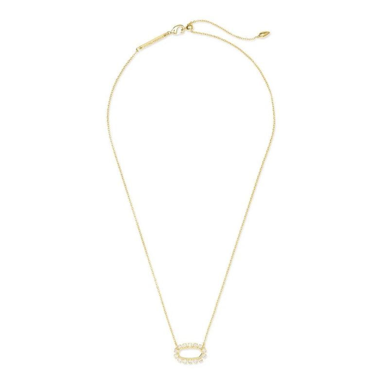 Kendra Scott | Elisa Open Frame Crystal Pendant Necklace in Gold - Giddy Up Glamour Boutique