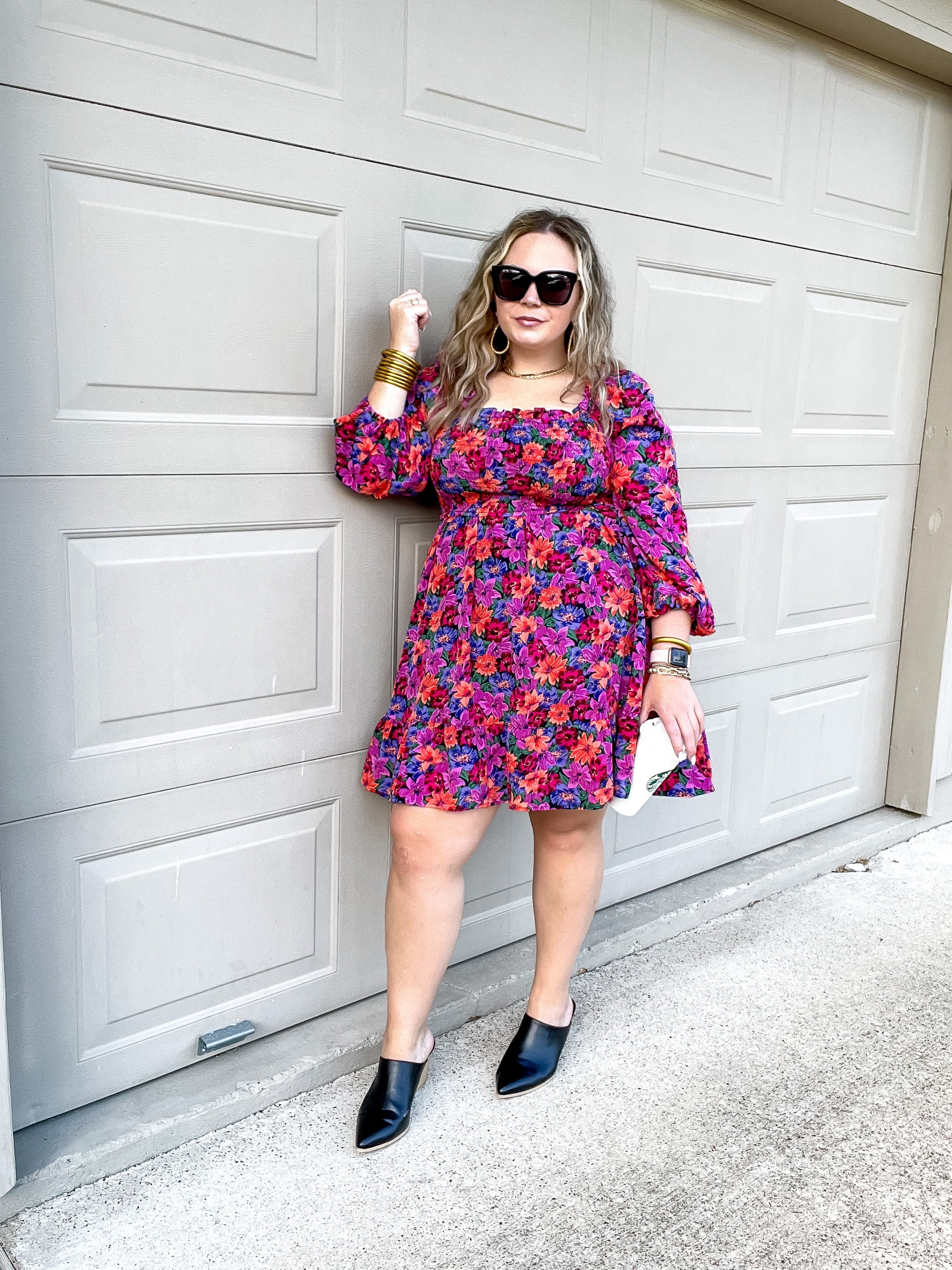 Trip Of My Life Long Sleeve Floral Dress in Purple Mix - Giddy Up Glamour Boutique