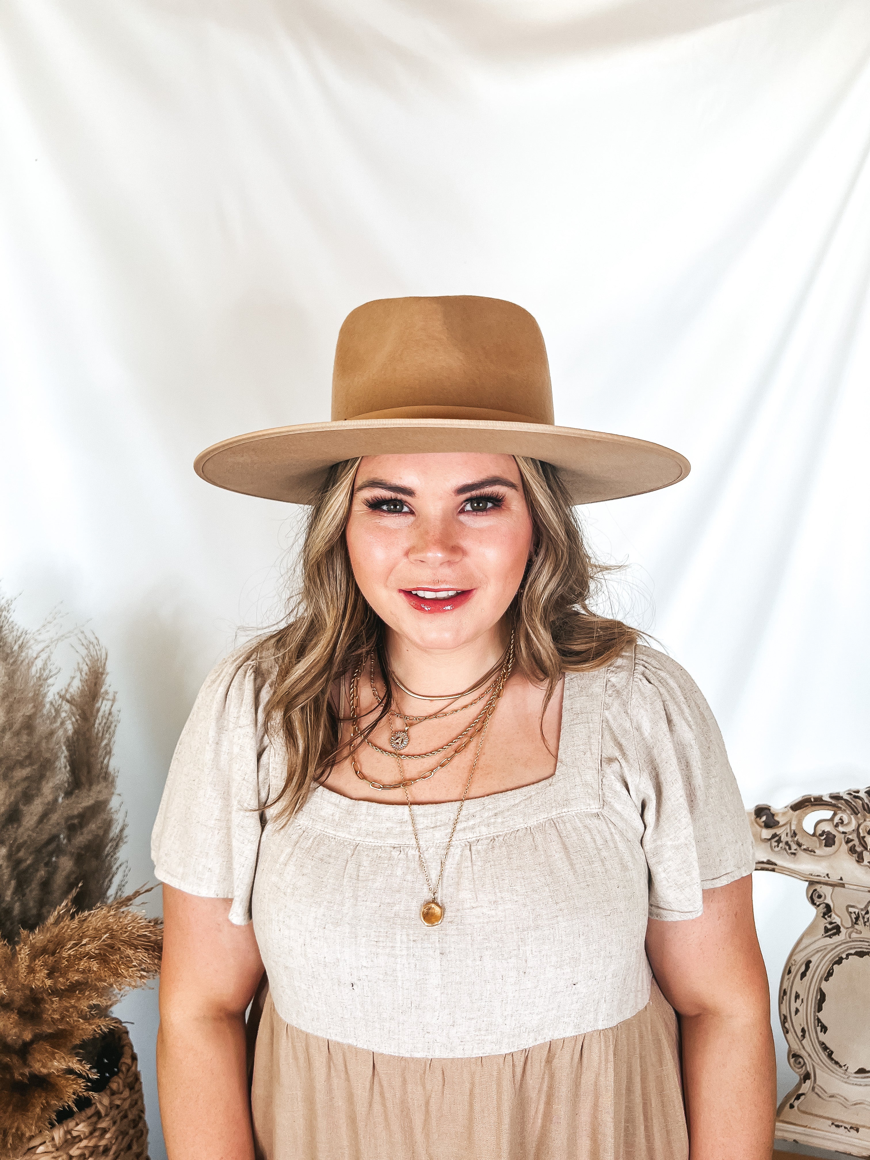 Lack of Color | Caramel Rancher Wool Felt Hat in Camel - Giddy Up Glamour Boutique