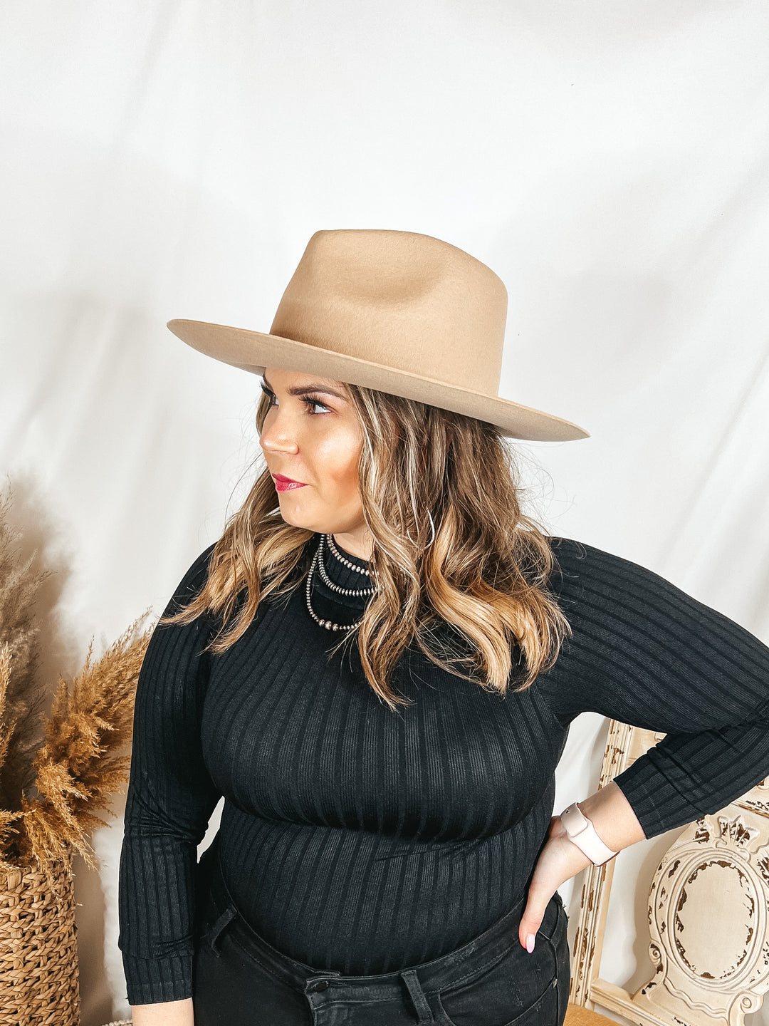 GiGi Pip | Zephyr Wool Felt Rancher Hat in Cream - Giddy Up Glamour Boutique
