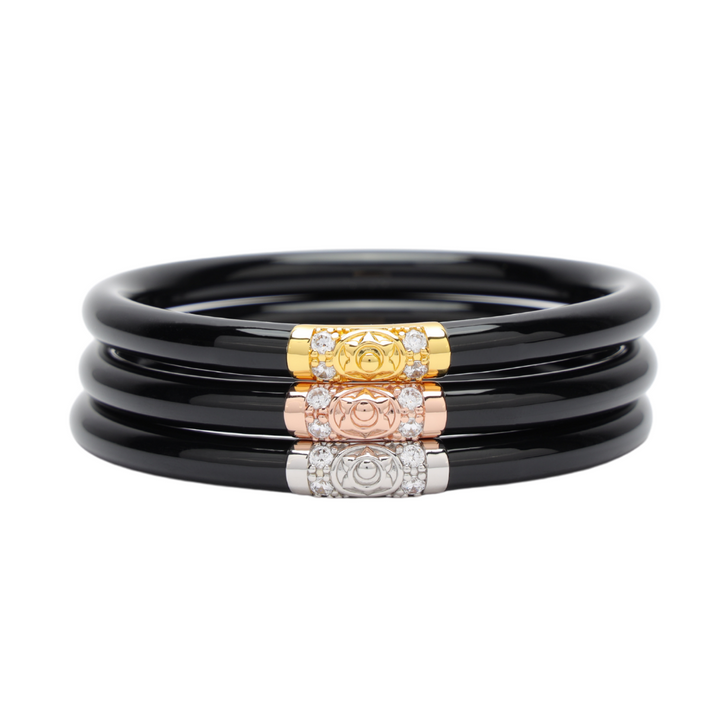 BuDhaGirl | Set of Three | Three Kings All Weather Bangles in Black - Giddy Up Glamour Boutique