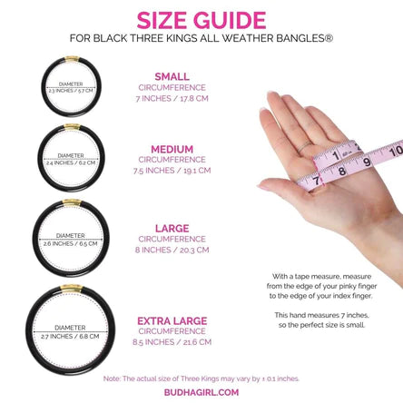 BuDhaGirl | Set of Three | Three Kings All Weather Bangles in Black - Giddy Up Glamour Boutique