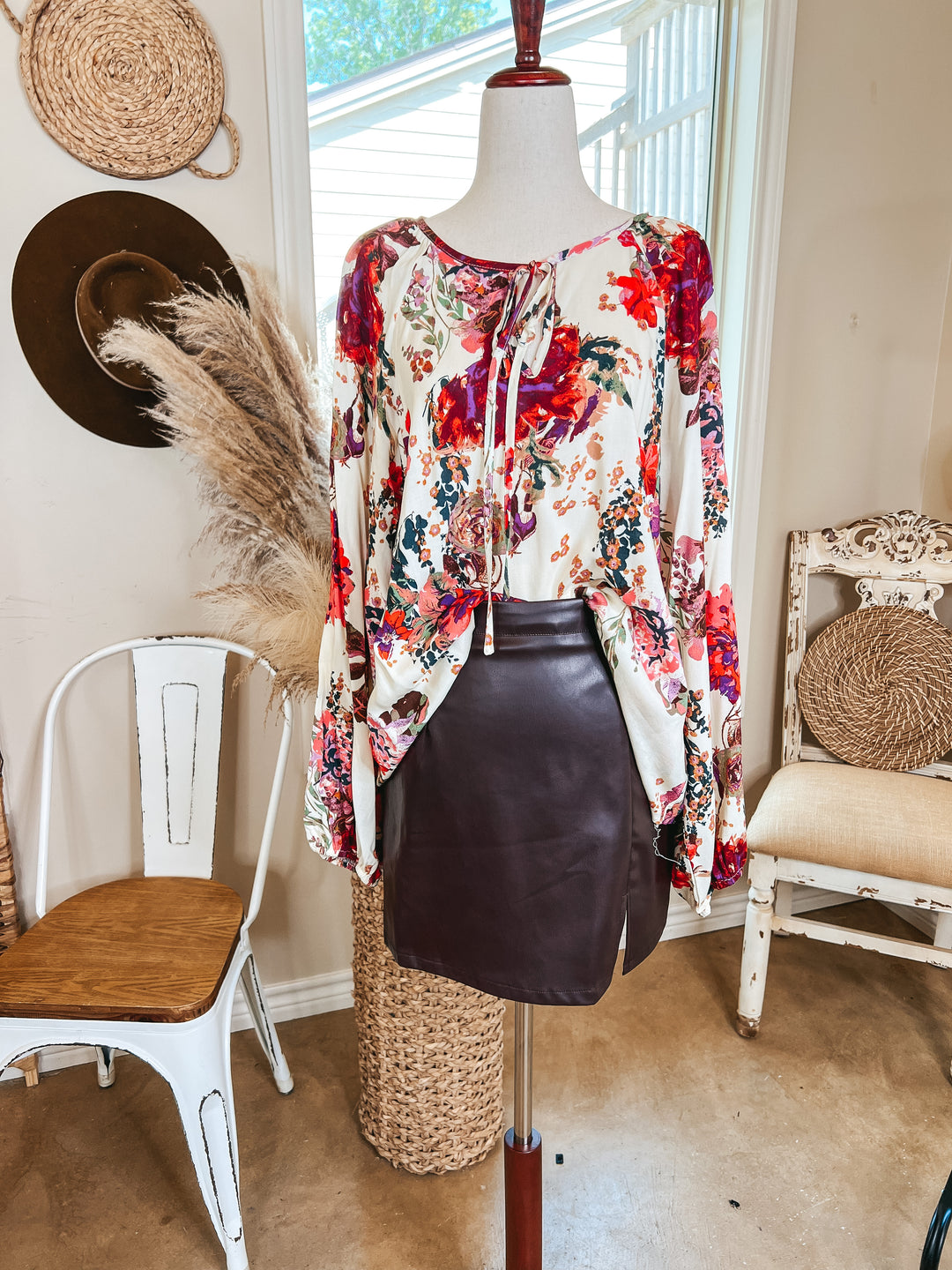 All the Buzz Faux Leather Side Slit Mini Skirt in Chocolate Brown - Giddy Up Glamour Boutique